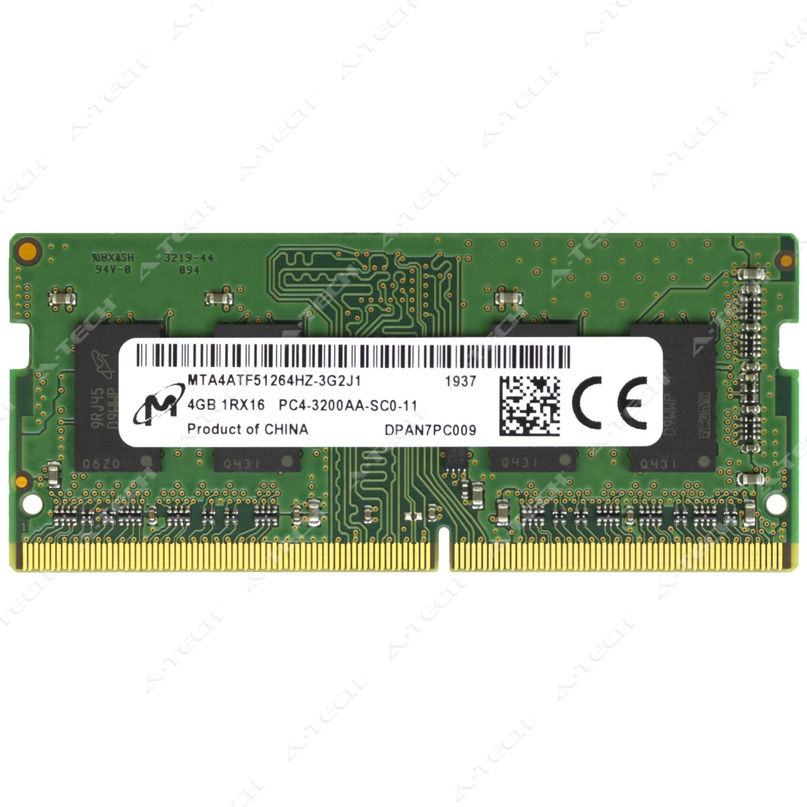 Micron 4GB DDR4 3200 MHz PC4-25600 SODIMM Laptop Memory RAM MTA4ATF51264HZ-3G2J1