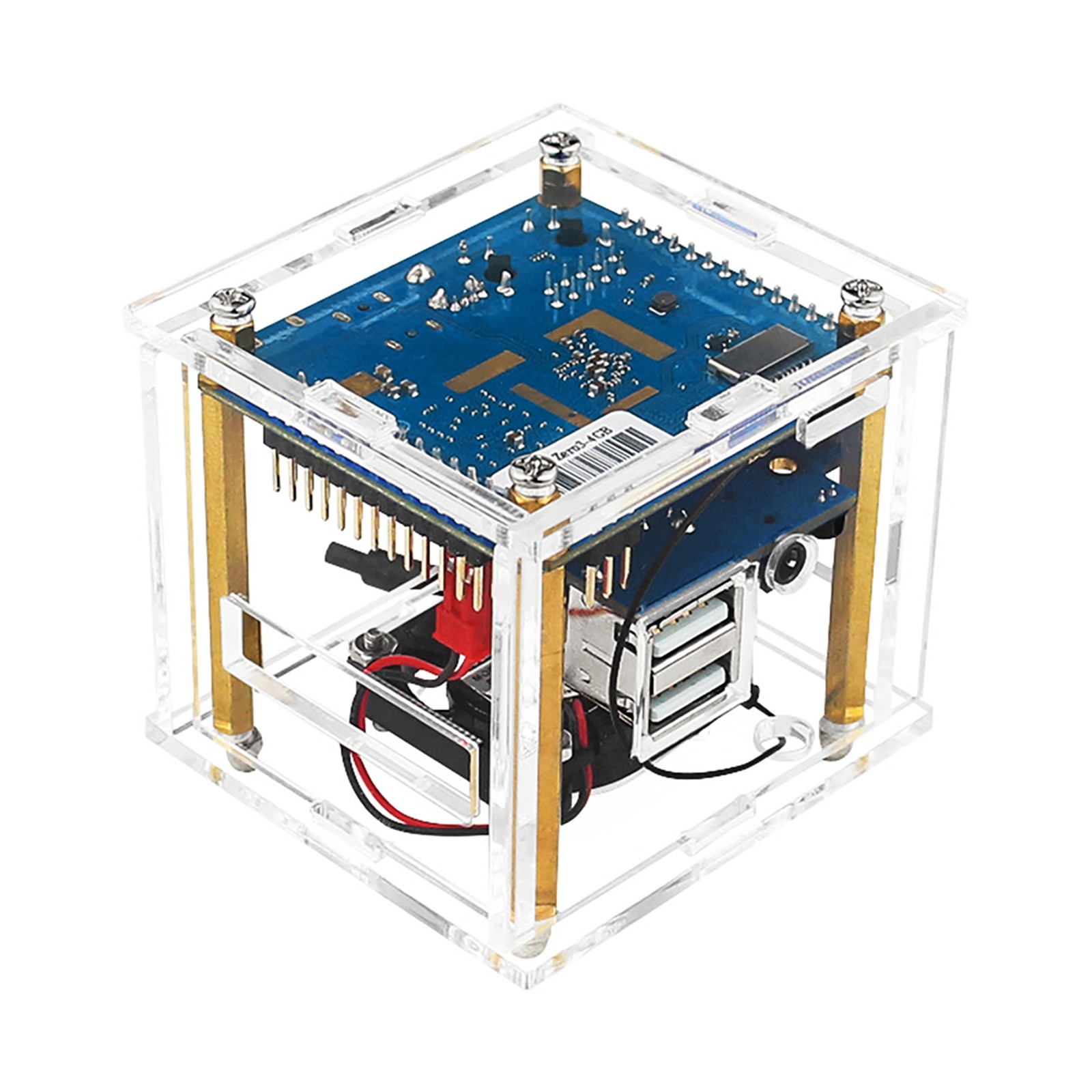 Acrylic Enclosure Clear Protective Shell W/ Cooling Fan for Orange Pi Zero 3