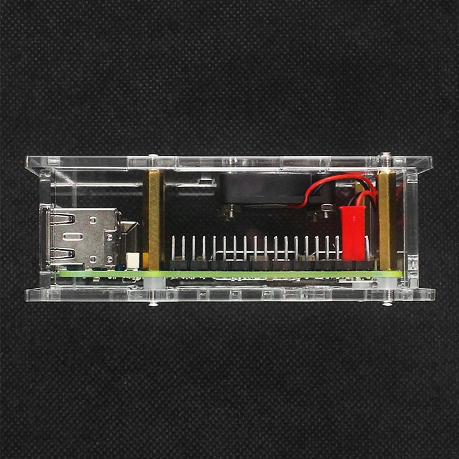 High Quality Acrylic Protective Case With Heat Cooling Fan for Raspberry Pi 5