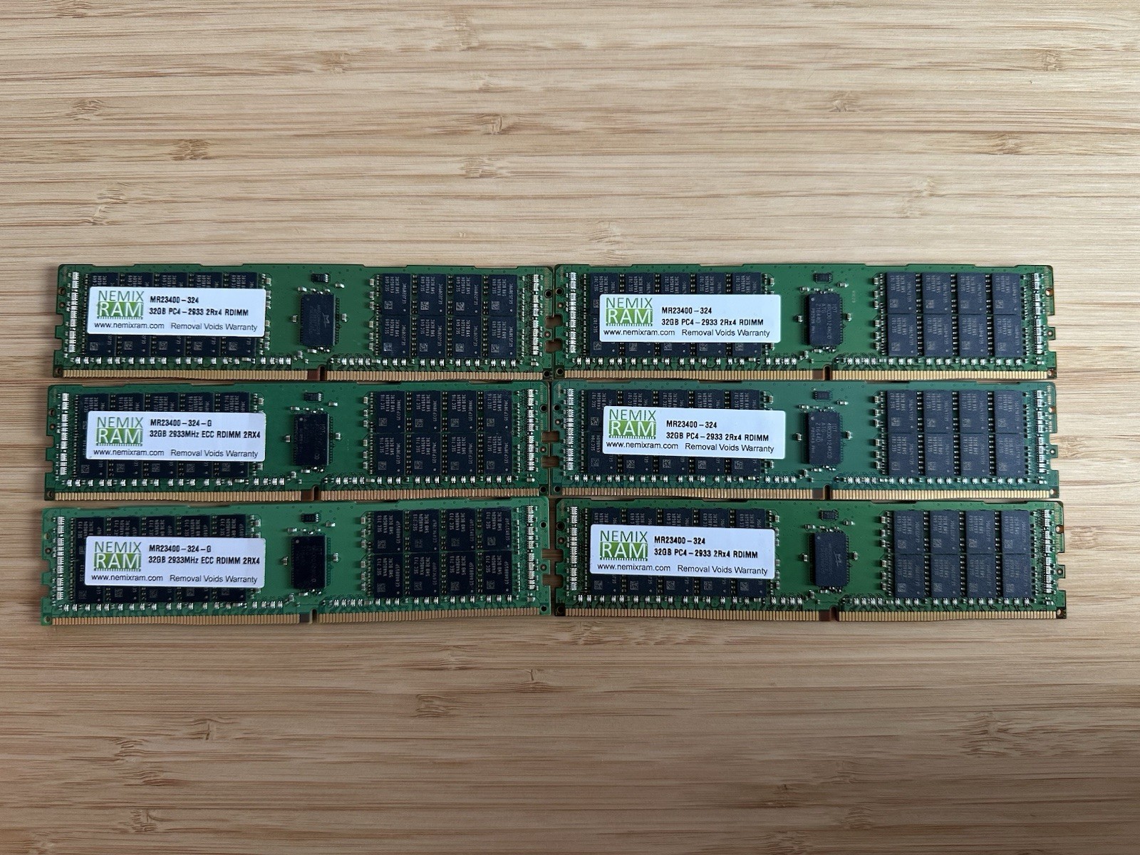 NEMIX RAM 6x 32GB DDR4 MR23400 PC-2933 RDIMM (6x32GB)