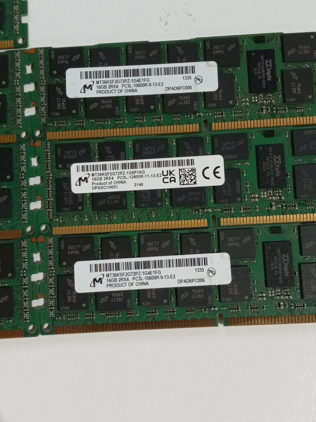 Lot of 17 16GB Server Ram Mixed Major Brands 16GB PC3L DDR3L