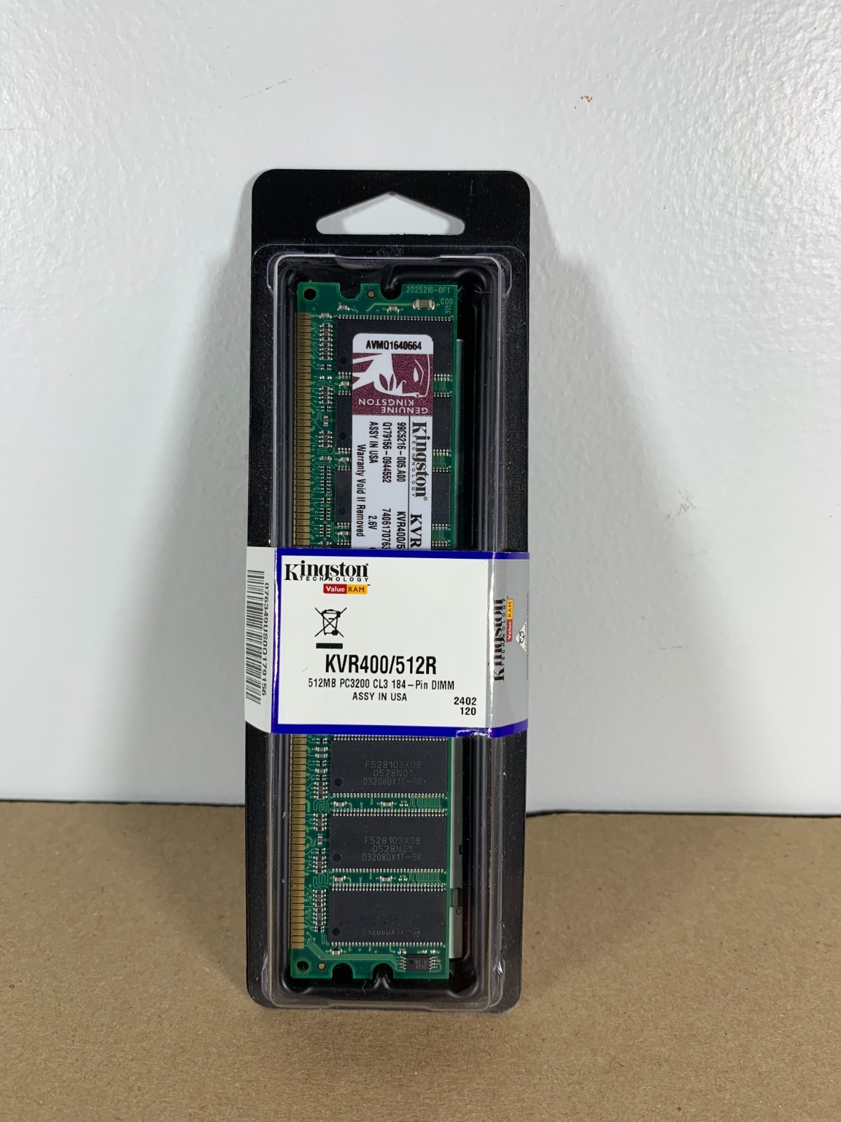 Kingston ValueRAM 512MB 400MHz PC3200 DDR Memory, KVR400/512R – Brand New!