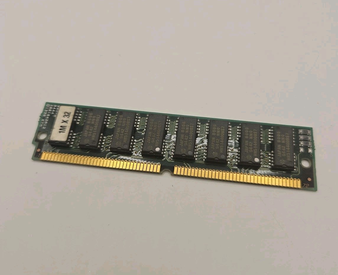 4MB 72-Pin SIMM RAM Kingston KTM-4000/M70 Vintage 486 Pentium Memory 1Mx32 70ns