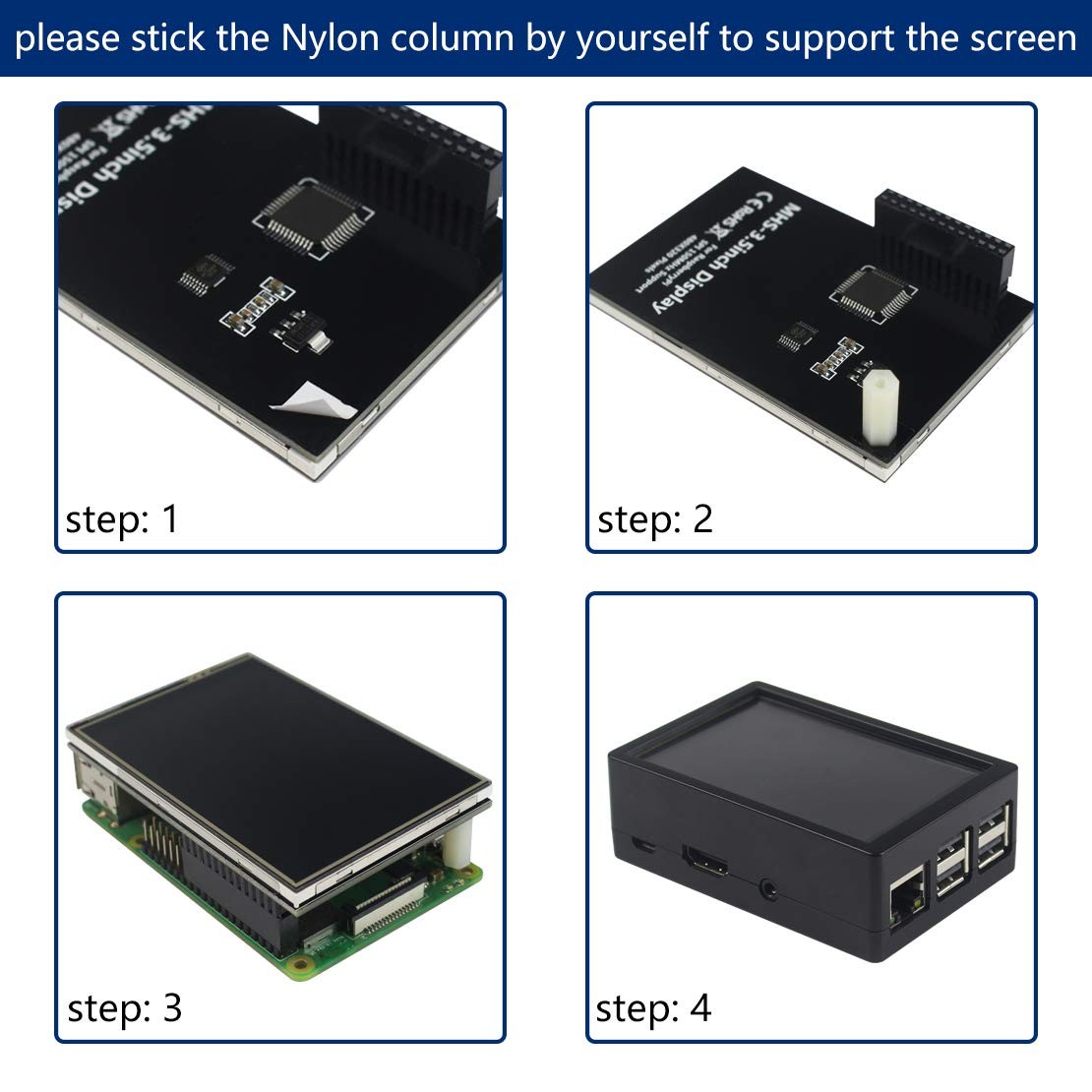 Raspberry Pi 3 B+ 3.5 inch Touch Screen with Case, 320×480 Pixel Monitor TFT LCD
