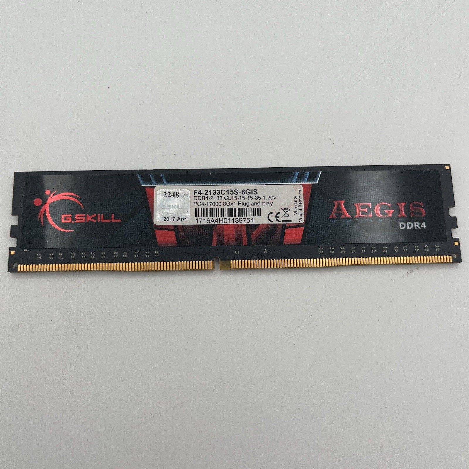 G.skill Aegis DDR4-2133 8Gx1 RAM Plug and Play PC F4-2133C15S-8GIS