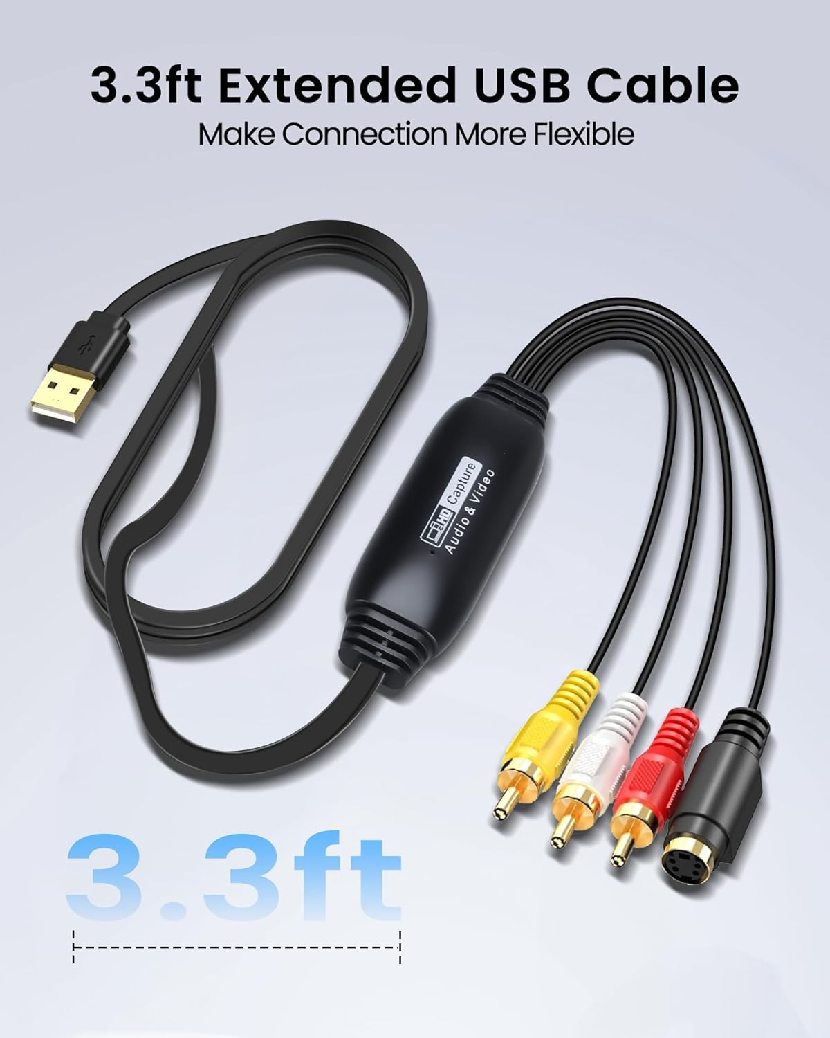 VHS to Digital Converter USB 2.0 Video Capture Card RCA AV to USB Audio