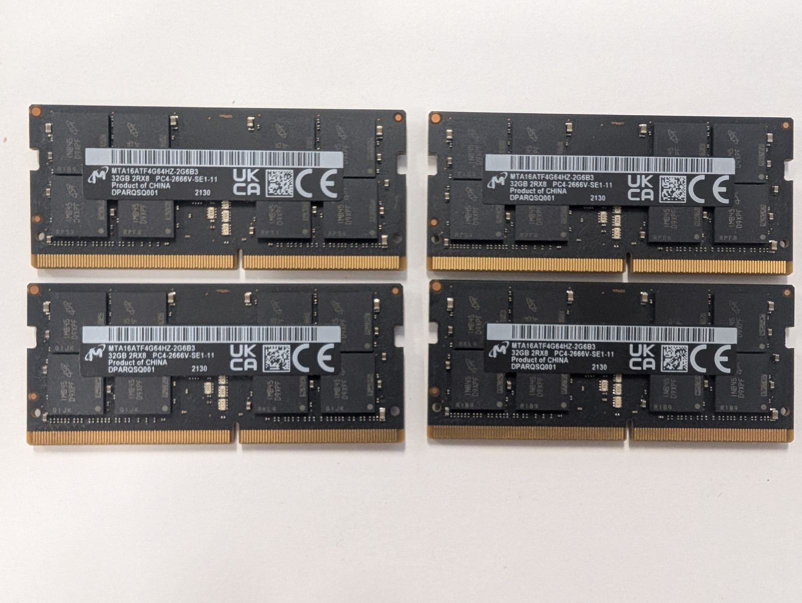 128GB (4x32GB) Micron 2Rx8 PC4-2666V DDR4 SODIMM RAM MTA16ATF4G64HZ-2G6B3 iMac