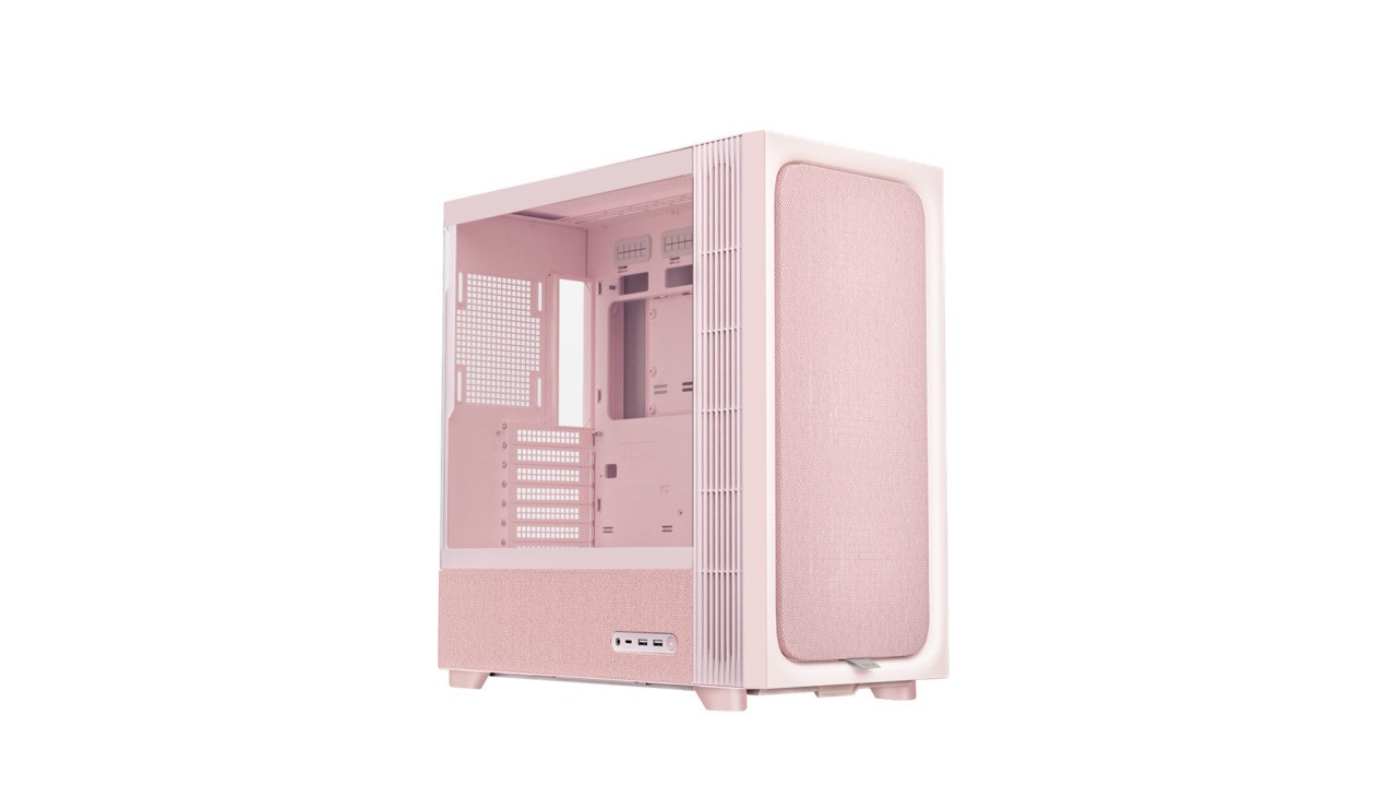 TRYX FLOVA C-F500F-FM1E-G0Q Premium Fabric CrossFlow Fan Mid-Tower PC Case Pink