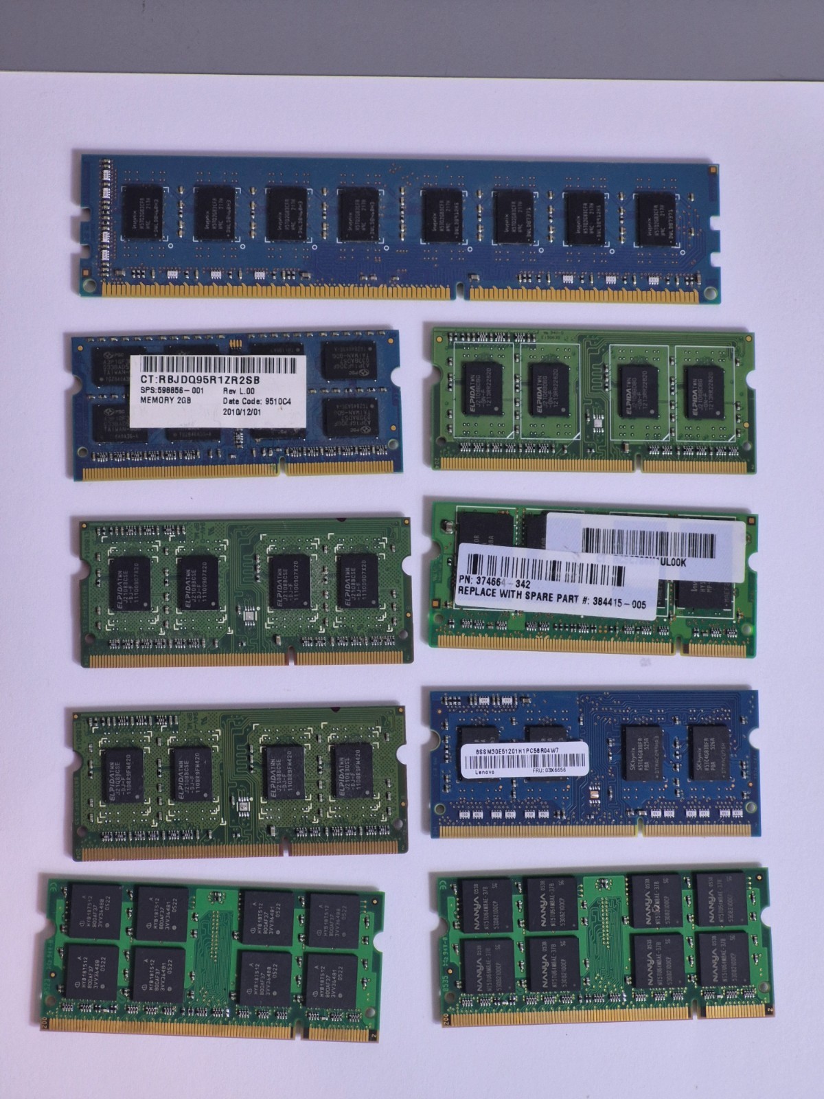 Misc Lot of RAM Memory Modules Laptop and Desktop