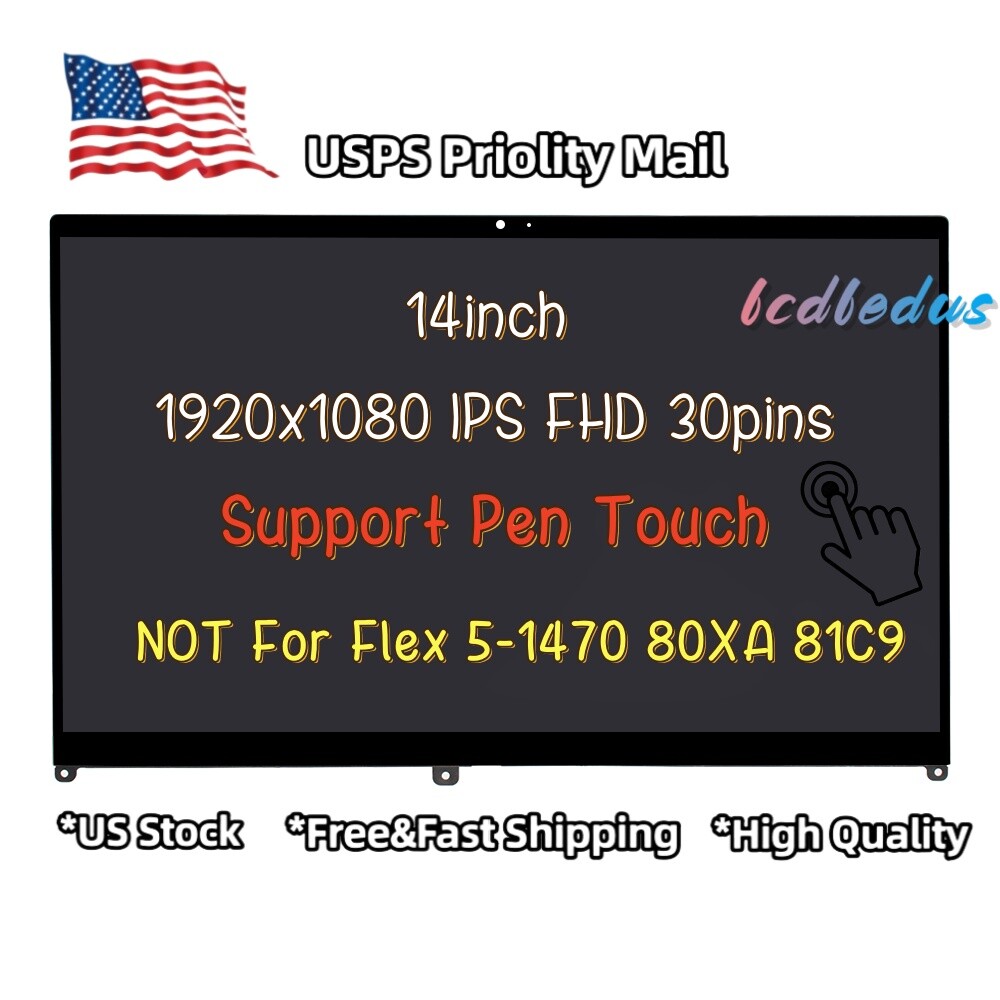 For Lenovo Ideapad Flex 5 14ARE05 5D10S39642 LCD Touch Screen Digitizer Assembly