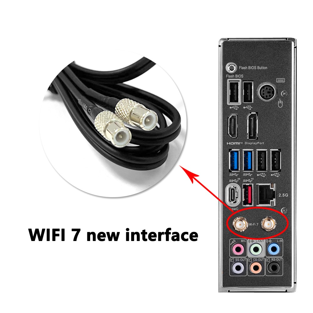 WiFi 7 Antenna Cable Interface For MSI PRO B760-VC WIFI IV /PRO B760-VC WIFI II