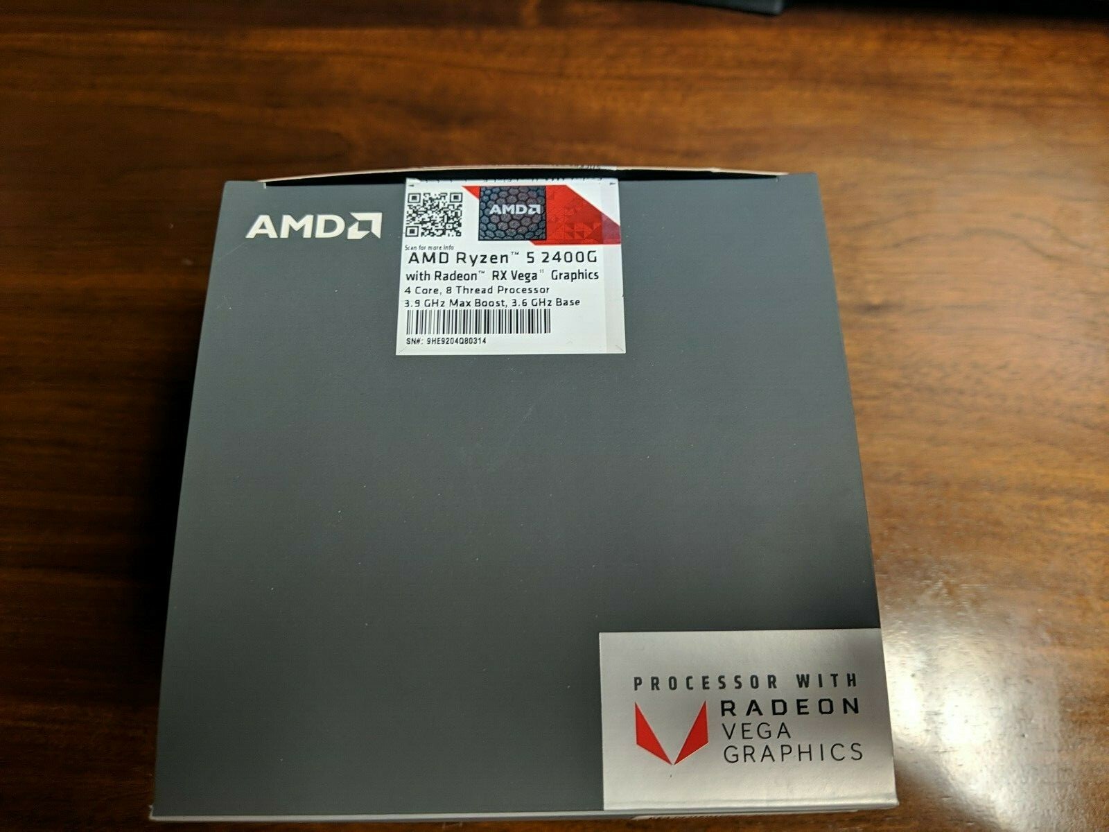AMD Ryzen 5 Pro 2400G 3.6Ghz Socket AM4 CPU includes stock fan