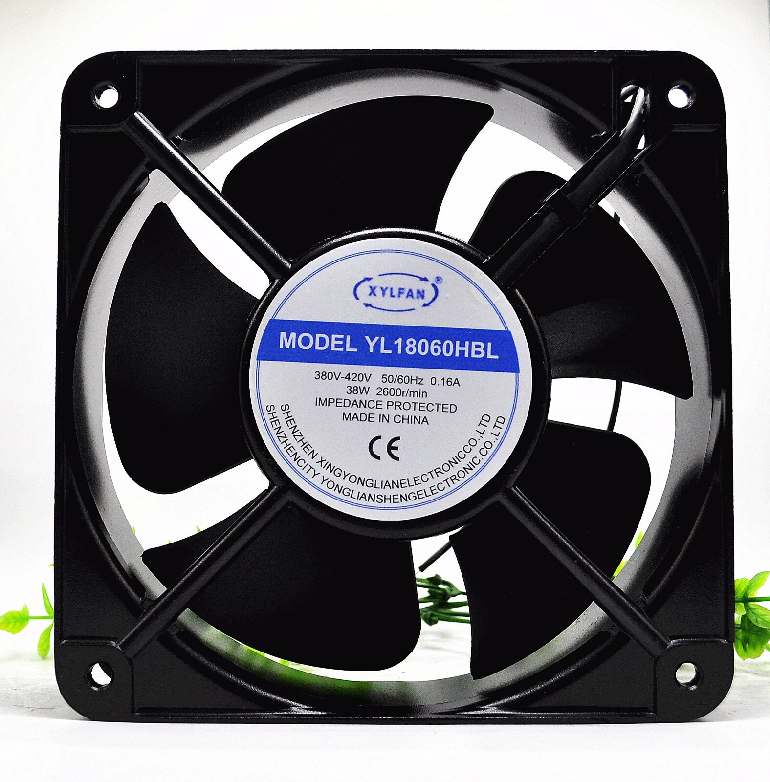 YL18060HBL AC 380V 38W 2600RPM 180*60MM double ball bearing industrial fan