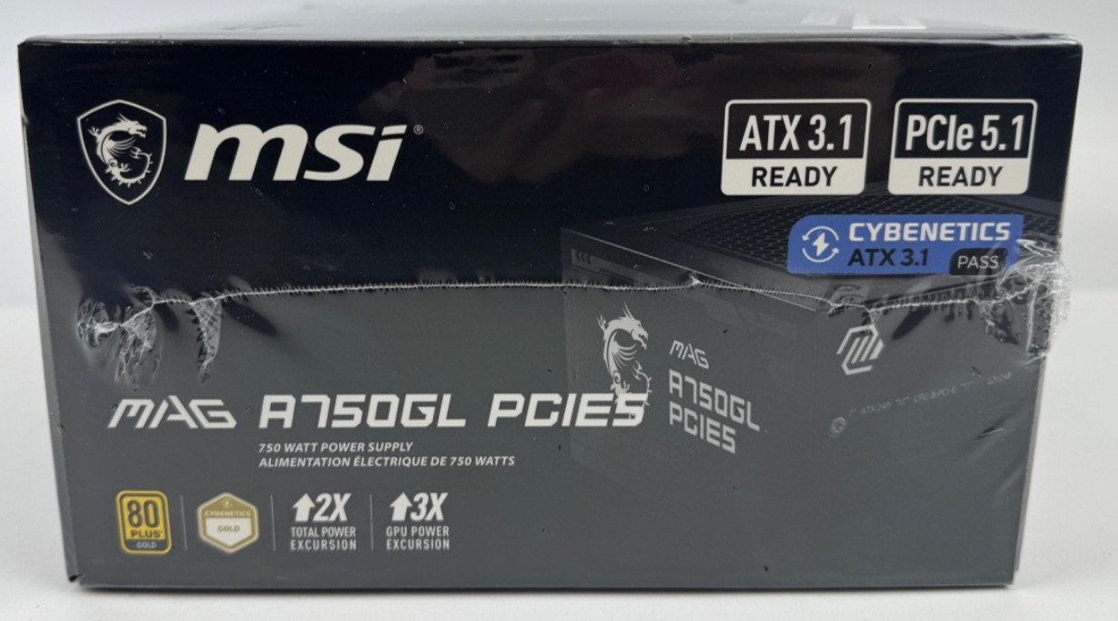 MSI MAG A750GL PCIE5, Fully Modular Compact Gaming 750W Power Supply, 80+ Gold,