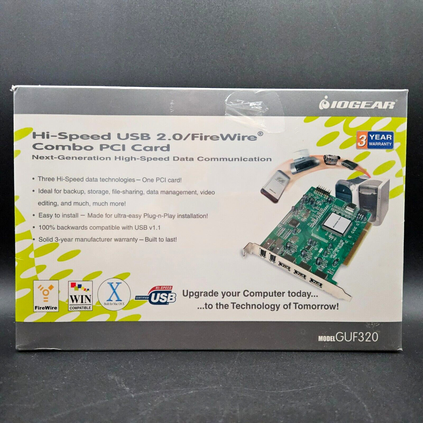 IOGEAR Hi-Speed USB 2.0 FireWire Combo PCI Card Model GUF320