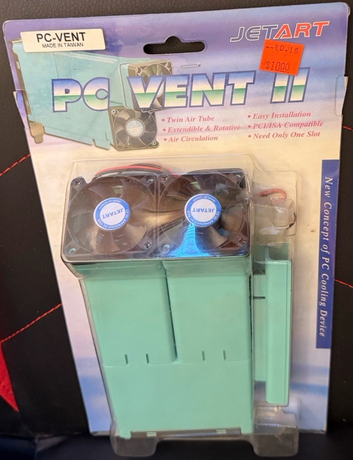 JETART Computer PC Vent II Dual Exhaust Fans PCI/ISA Compatible Desktop Cooling