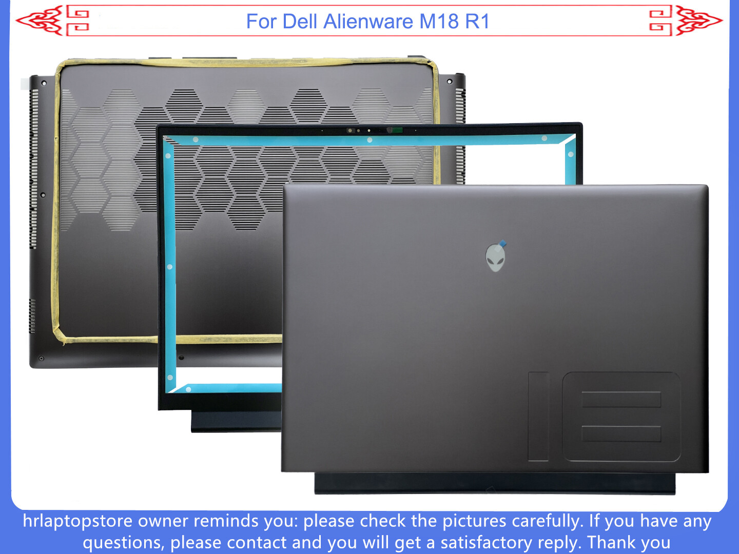 New For Dell Alienware M18 R1 Laptop LCD Back Cover / Front Bezel / Bottom Case