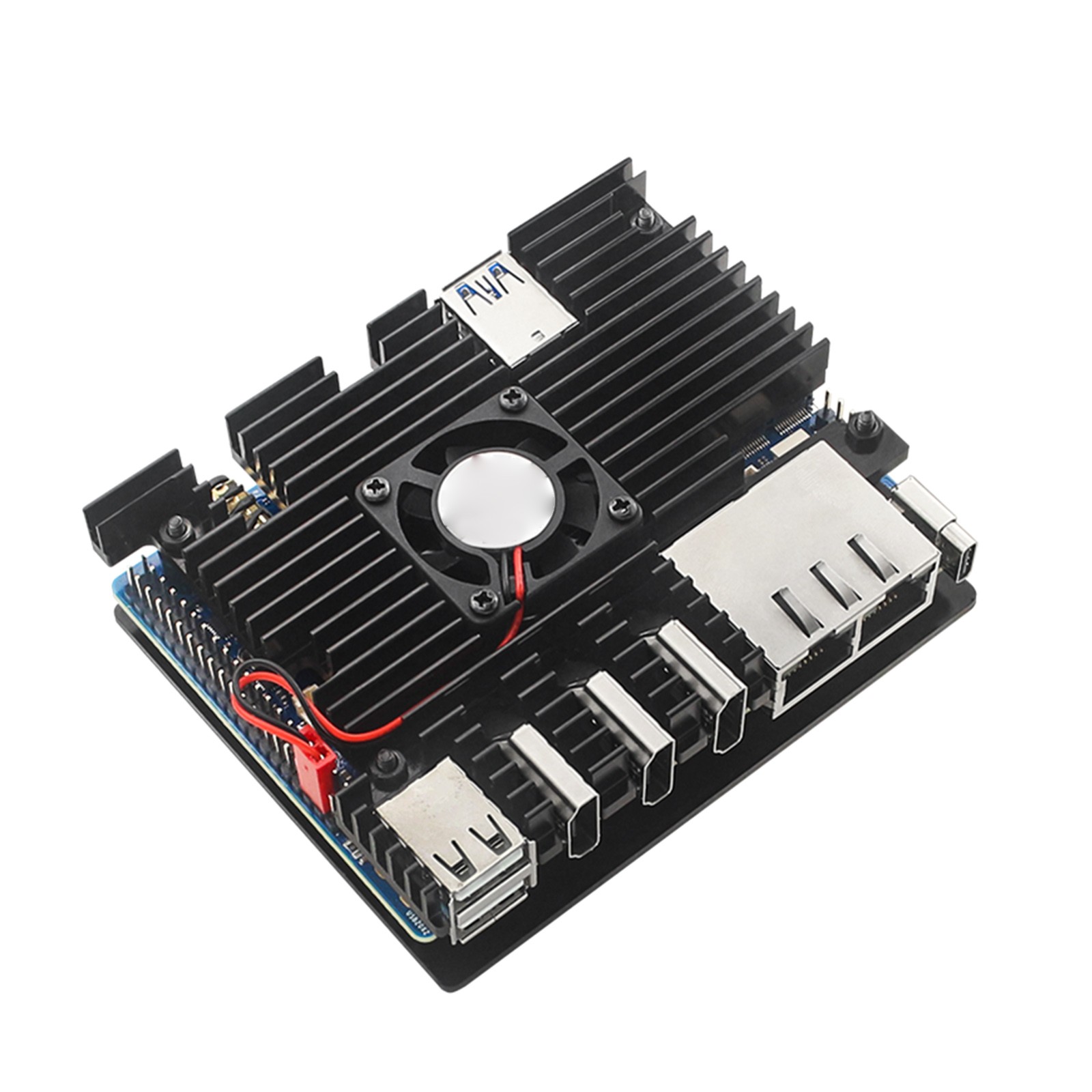 Housing Case+Cooling Fan Active Passive Radiator/Heatsink For Orange Pi 5 Plus A
