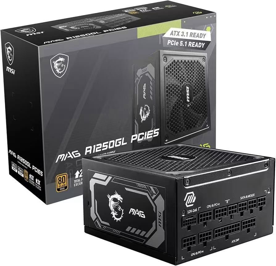 🔥NEW MSI MAG A1250GL PCIe 5.1 Ready Modular ATX 3.1 Power Supply 1250W 80 PLUS