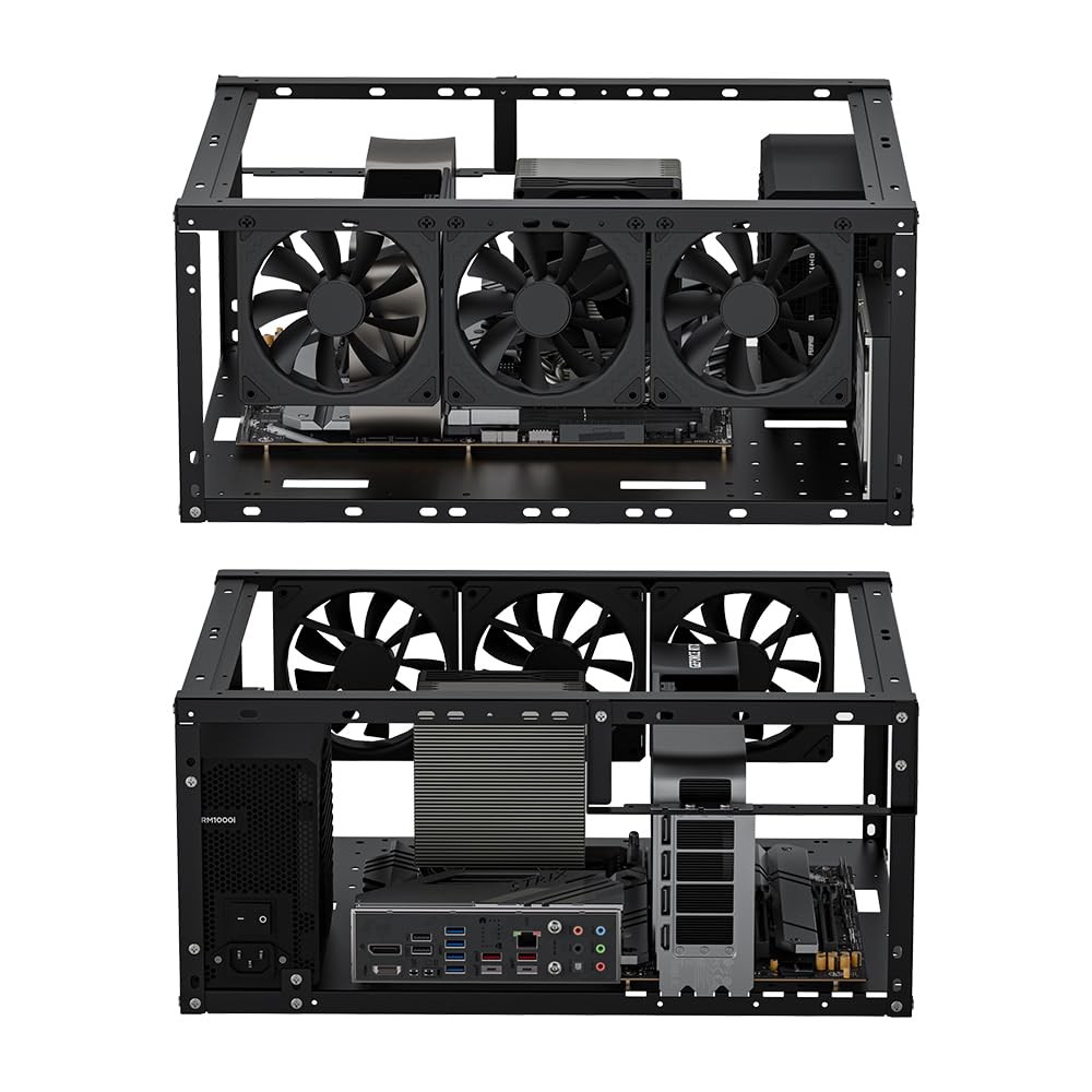 Open Air PC Case Test Bench Techbench Server Rack Mount Stackable Motherboard