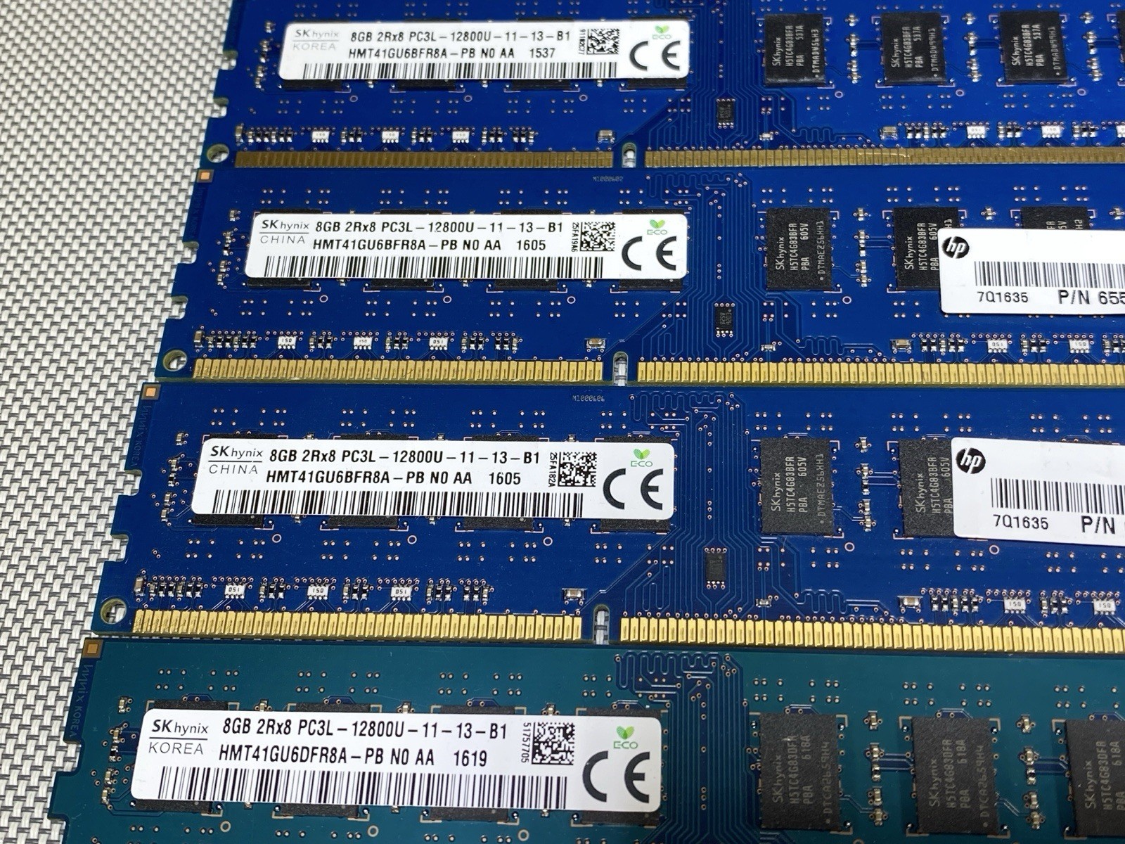 SK Hynix 64GB (8x8GB) DDR3 PC3L-12800U-11-13-B1 Desktop RAM HMT41GU6DFR8A-PB