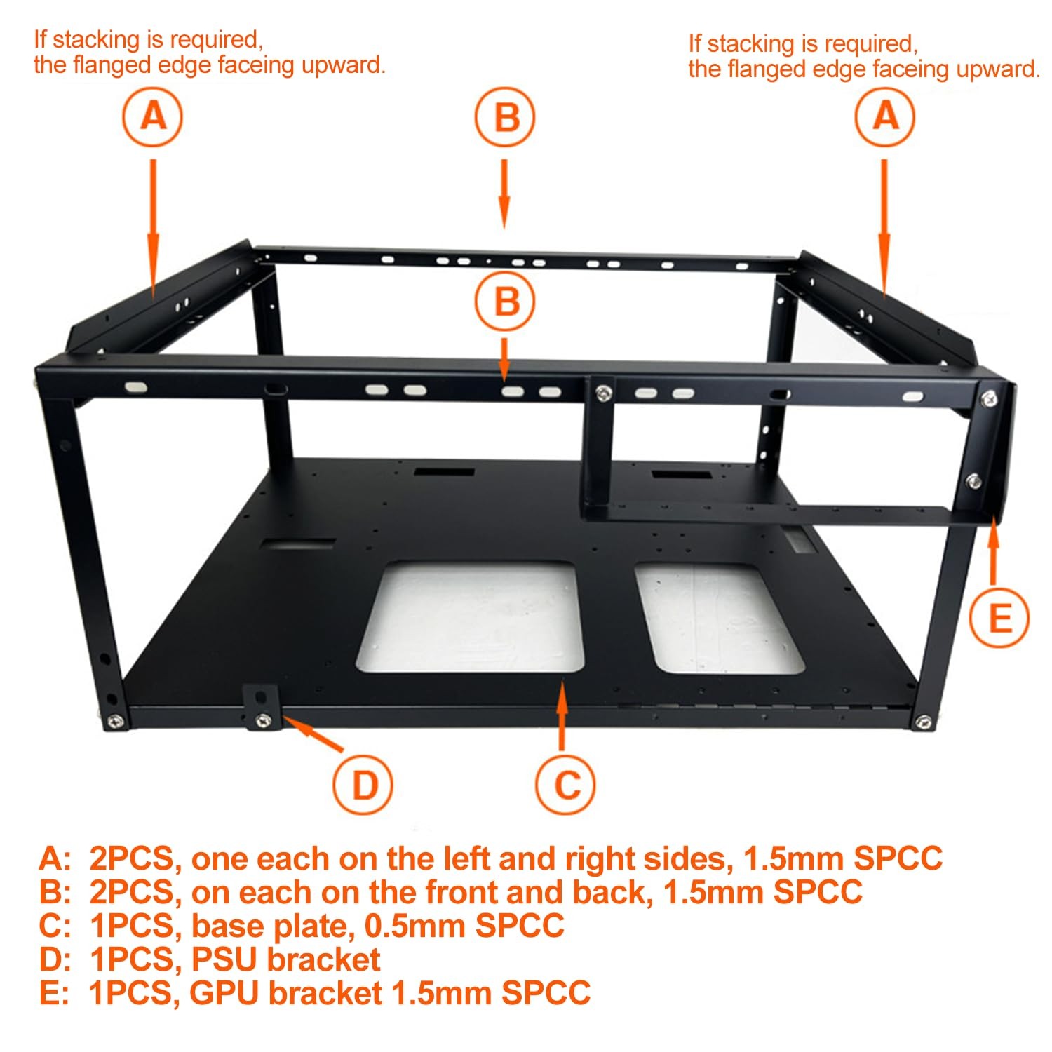 PC Test Bench,Open Air PC Case,Open Frame Computer Chassis, DIY Stackable Tec…