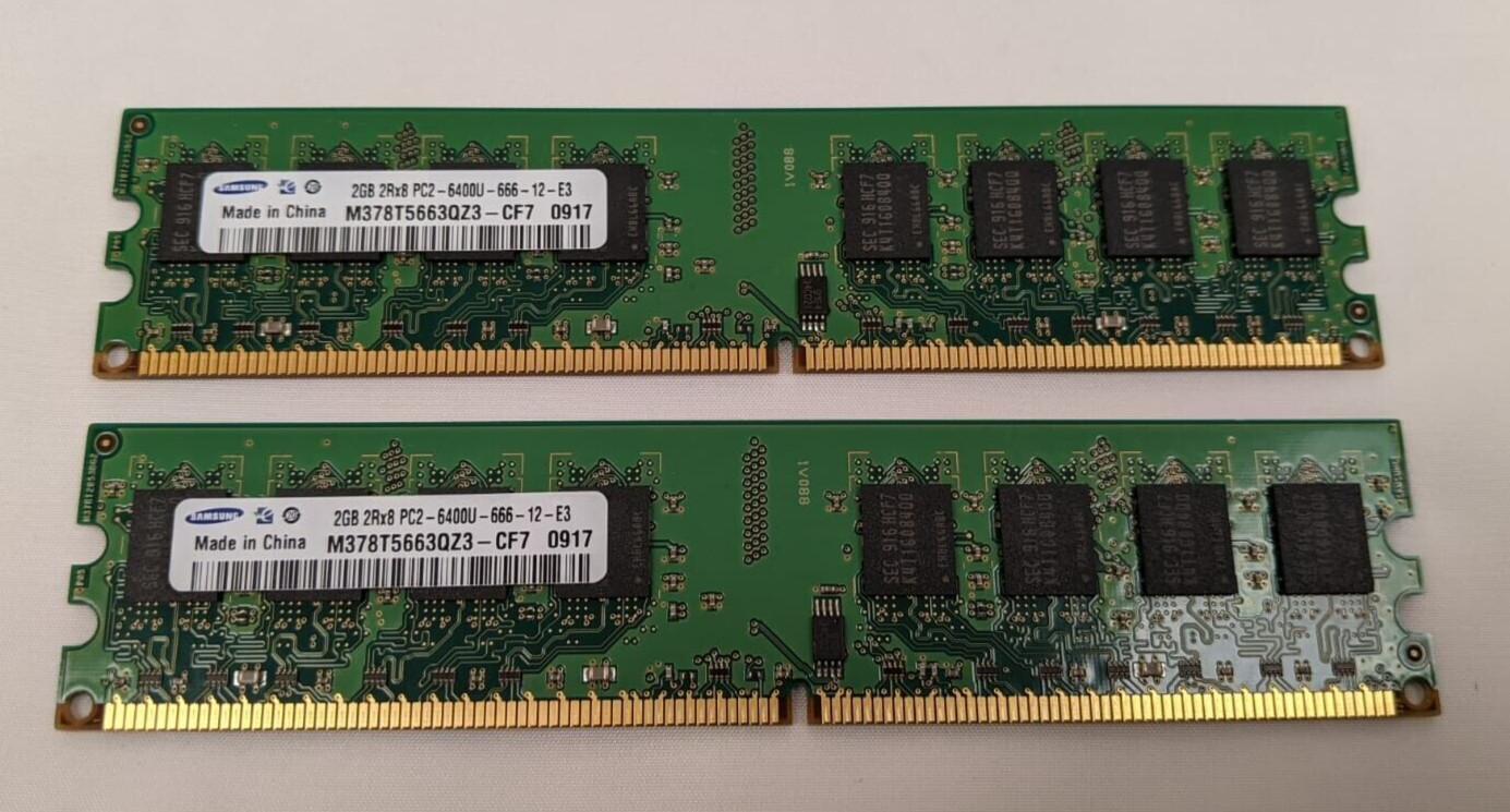 Genuine Nanya, Hynix or Samsung 2x2GB 4GB DDR2 Desktop Memory for Dell 755 760