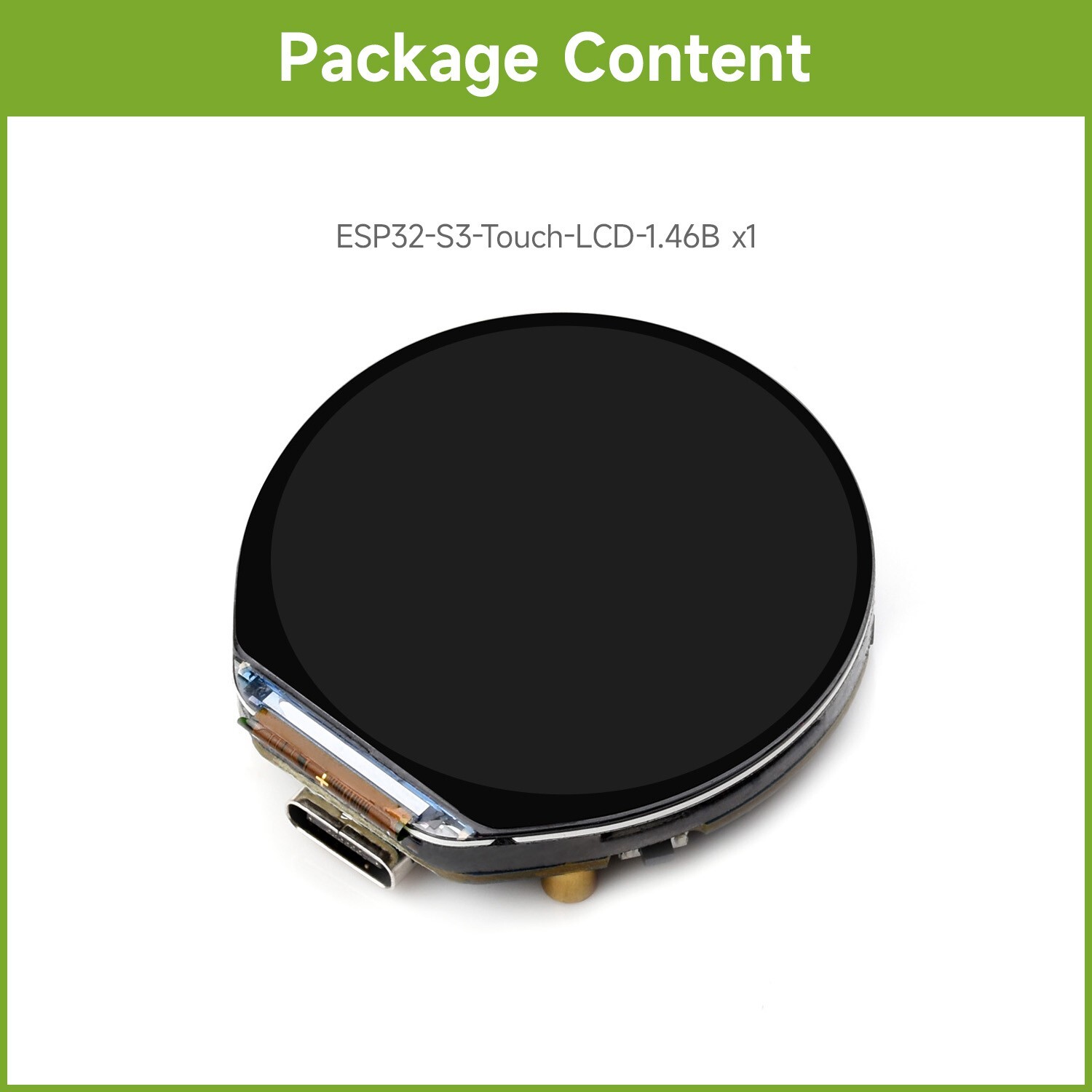 Waveshare ESP32-S3 1.46inch Round Display Development Board 412×412 Support WiFi