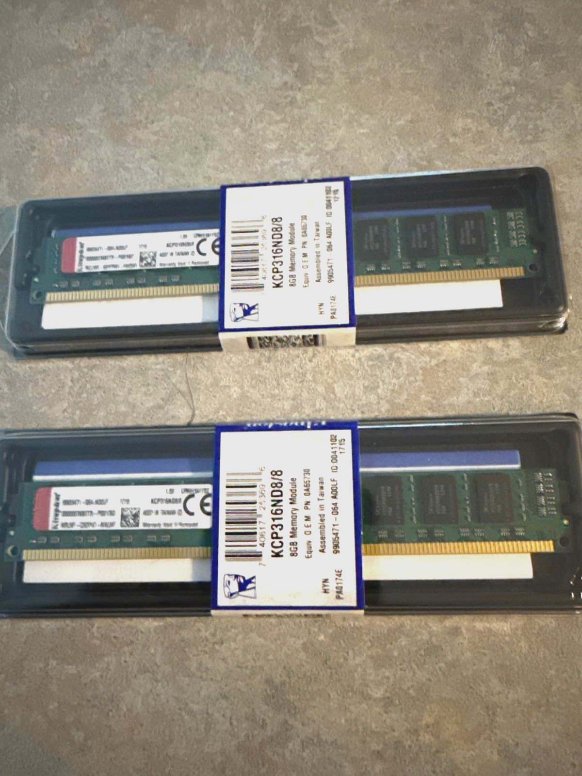 2 Kingston 8GB PC3-12800U DDR3 1600MHz Low Profile Desktop RAM Memory NEW