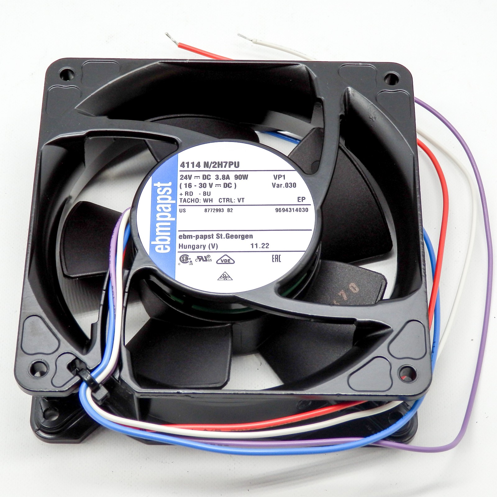 ebmpapst 4114N/2H7PU 24V 120x120x38mm 90W 76dBA Wire Leads DC Fan