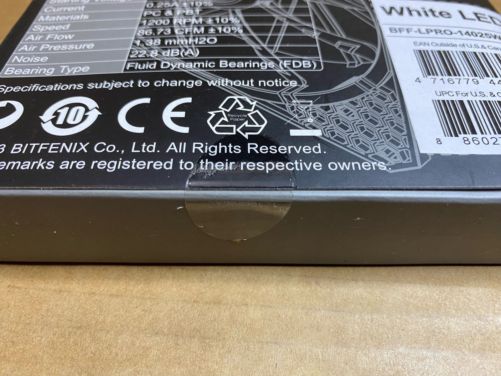 LOT 3x BitFenix Spectre Pro 140mm WHITE LED Case Fan 3-pin * BFF-LPRO-14025W-RP