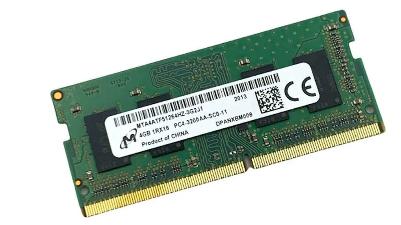 Micron 4GB 1Rx16 PC4-3200AA SC0-11 Memory MTA4ATF51264HZ-3G2J1