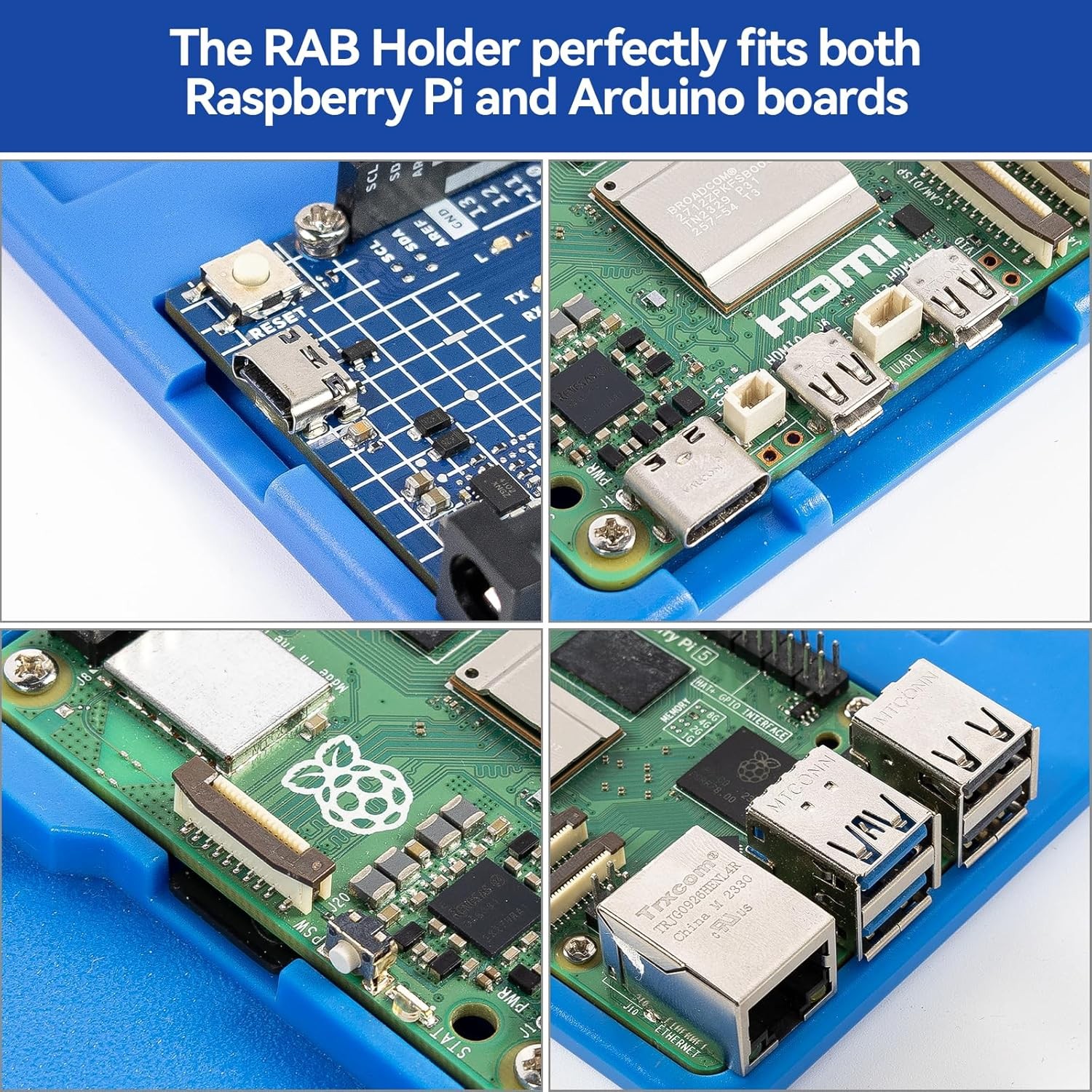 Raspberry Pi Breadboard Holder 5 in 1 Base Plate UnoR4 400 800Points Breadboard