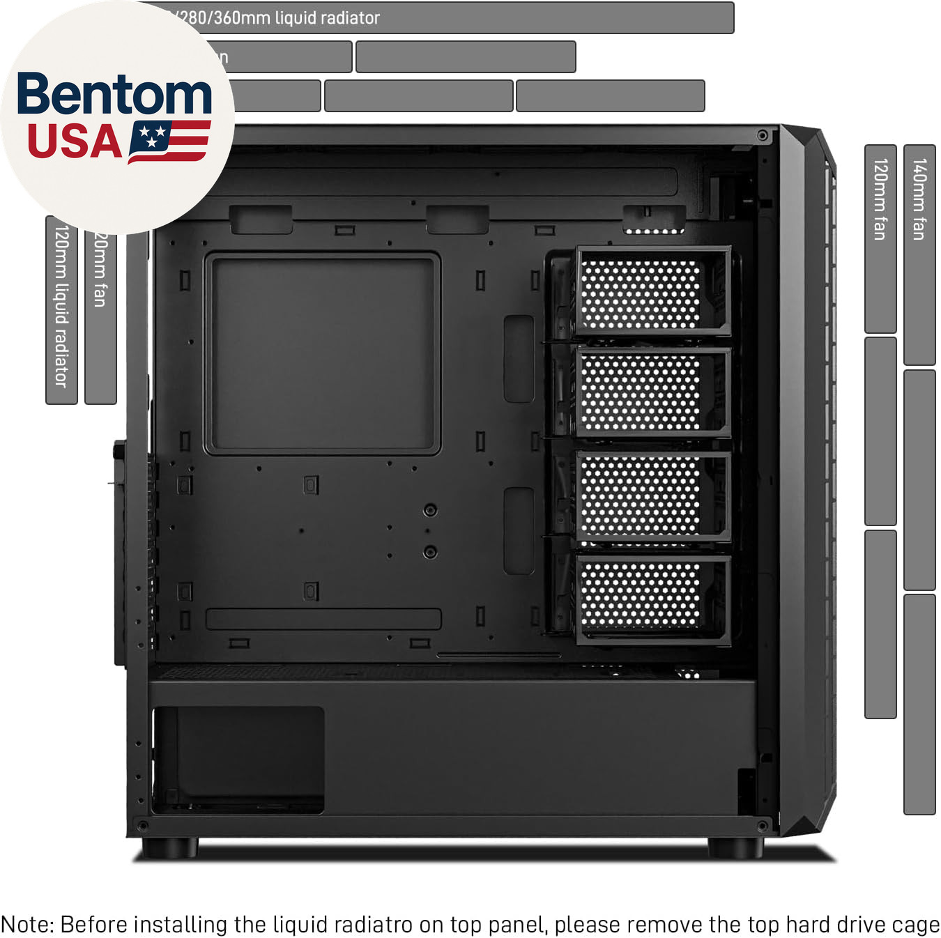 Classico Storage Master ATX NAS Computer Case Mid Tower with 4X120Mm Fans, USB 3