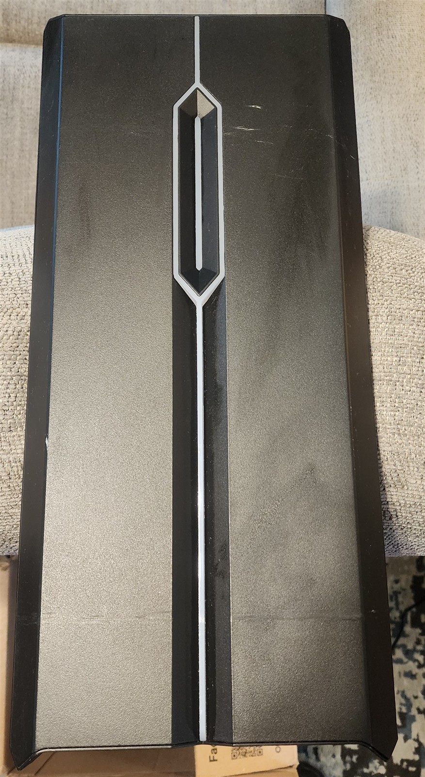Desktop Gaming Case Lighted Front Case Face Plate w wires Black 18.5″ x 8.5″