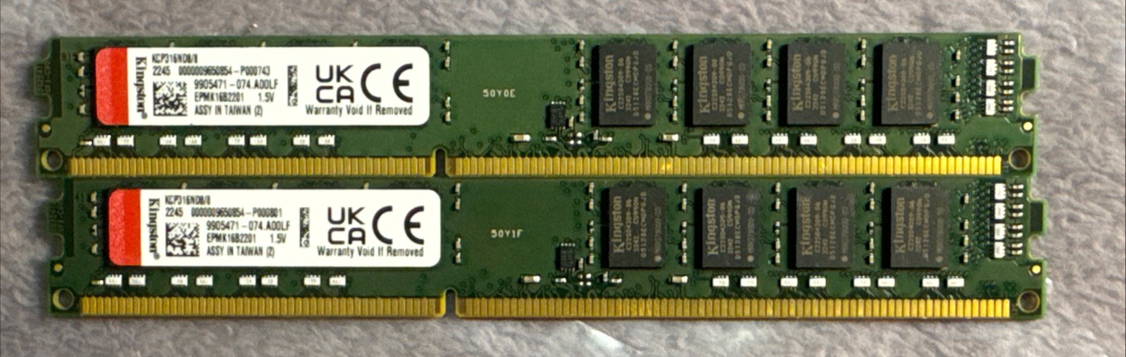 Kingston 8GB x2 (KCP316ND8/8) DDR3 VLP RAM 1600MHz Desktop Memory DIMM PC3-12800