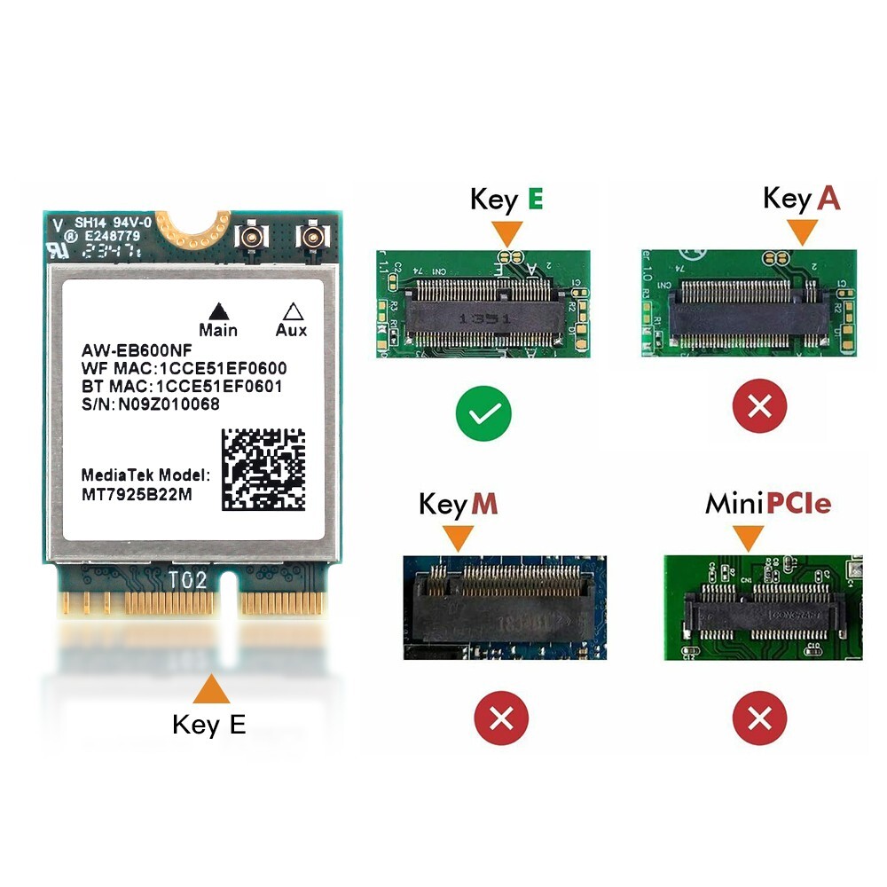 M.2 NGFF WiFi 7 Card MT7925 Tri-Band WiFi Bluetooth Card