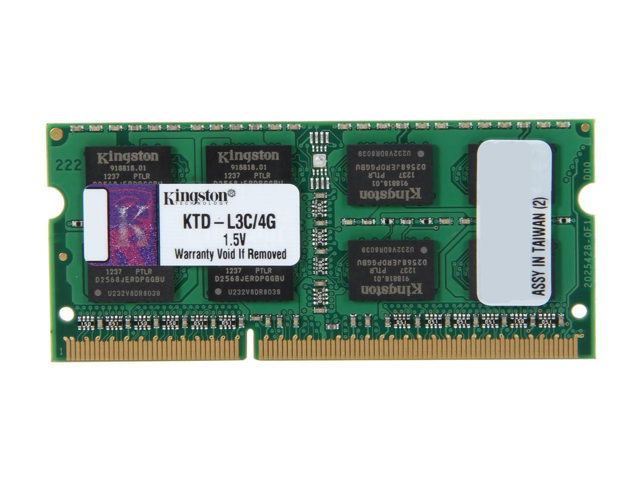 New Kingston 2x4GB (8GB) KTD-L3C/4G DDR3 SODIMM Laptop Memory RAM 1.5V non ECC
