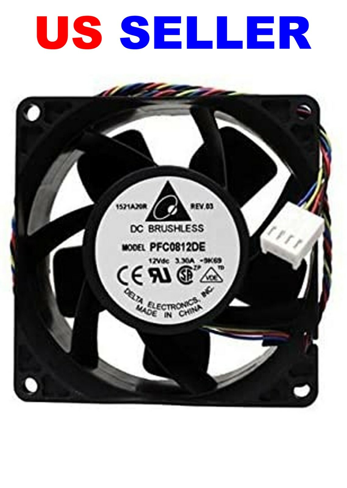 Delta PFC0812DE-PWM 80x38mm-4pin PWM Hi-Speed 9000RPM 132.5cfm Case Fan