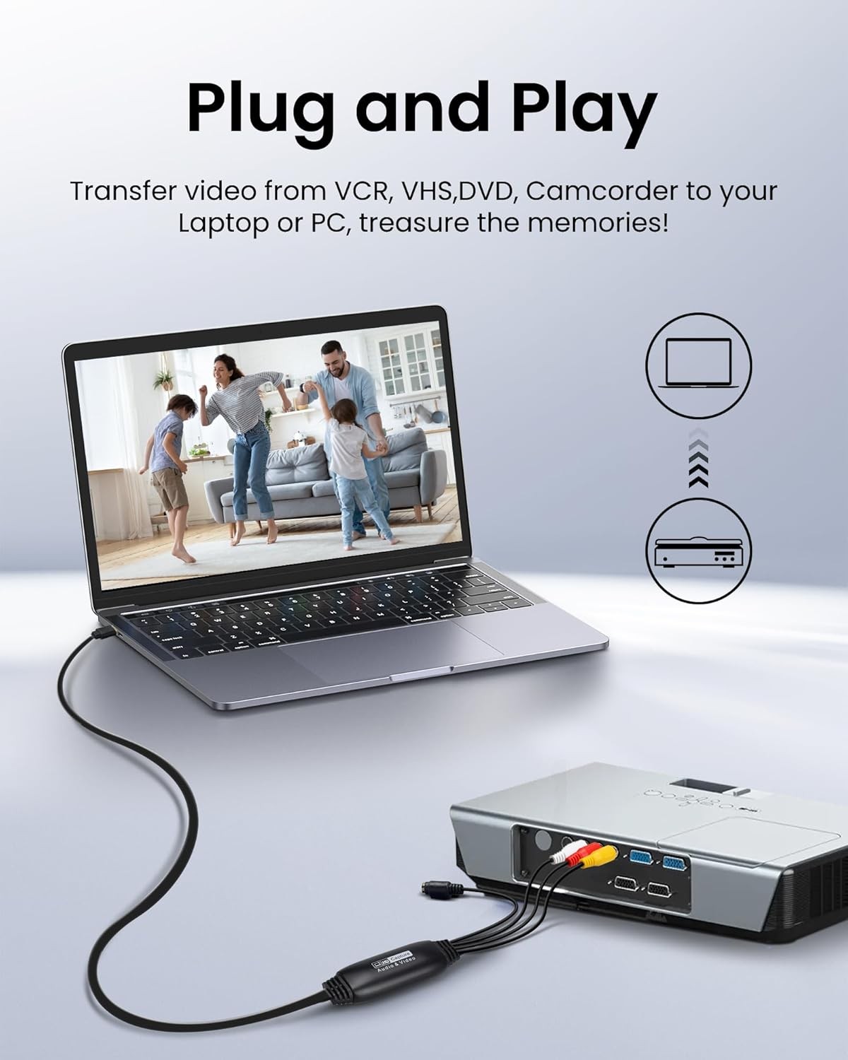 VHS to Digital Converter USB 2.0 Video Capture Card RCA AV to USB Audio