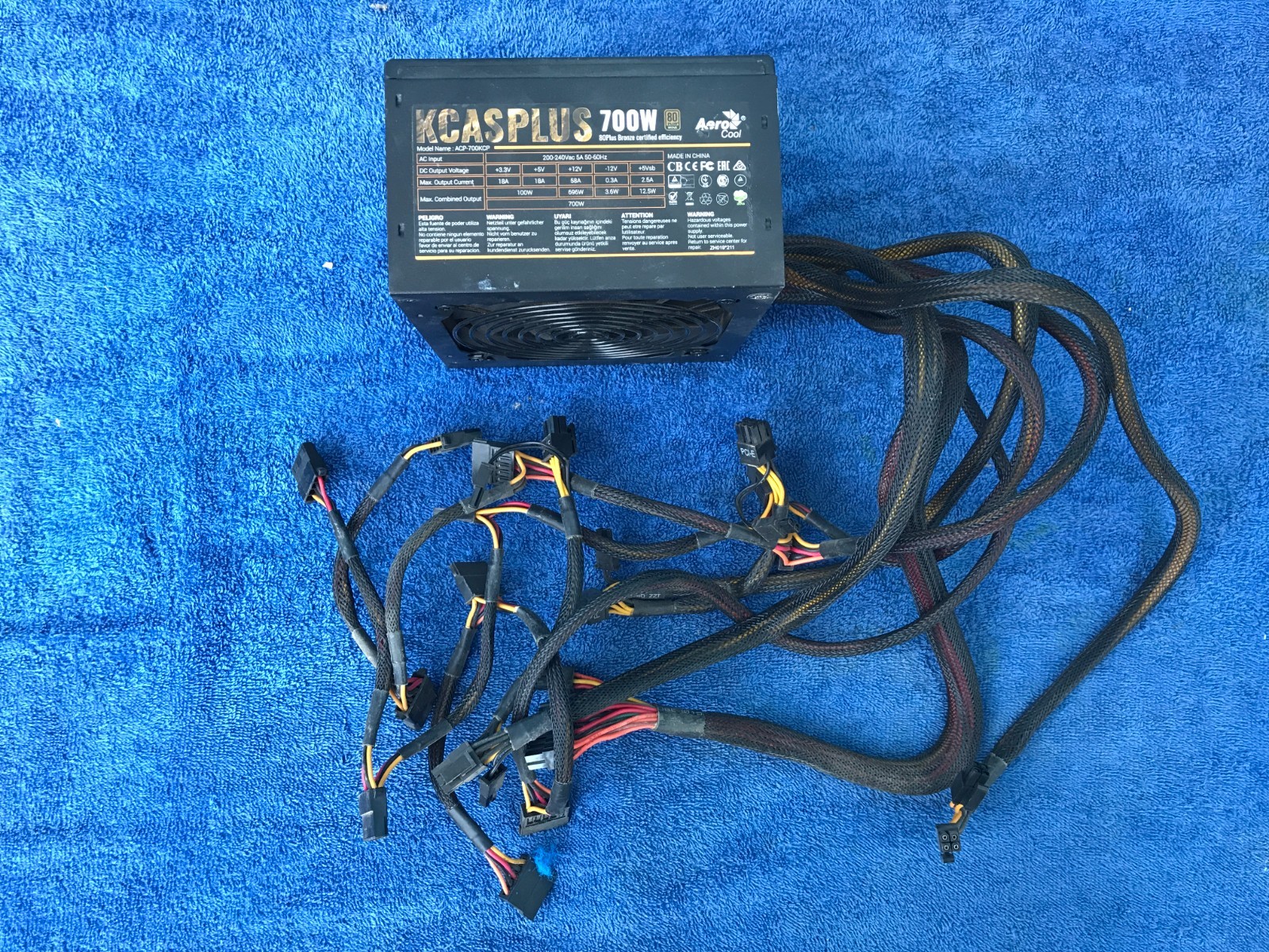 Power Supply- Lot of 8 Mixed Thermaltake/Aerocool/Redragon – Dead PSUs for Parts