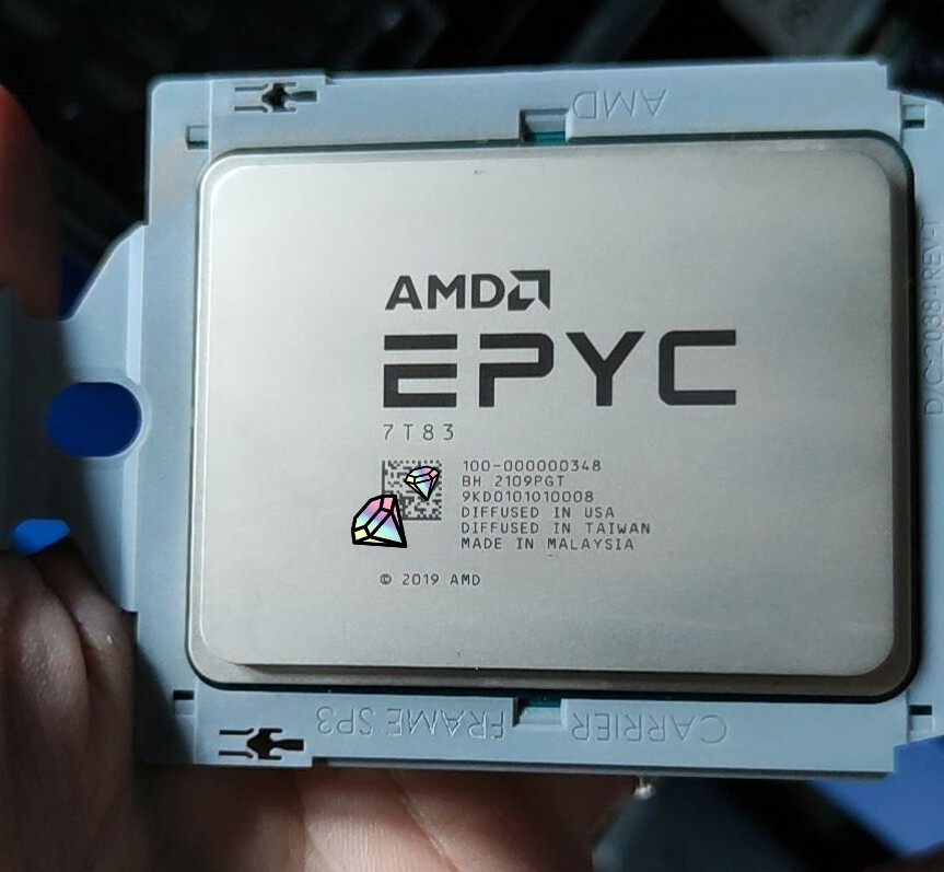 AMD epyc milan 7t83 official version 64 cores 128 threads 2.45ghz CPU processor