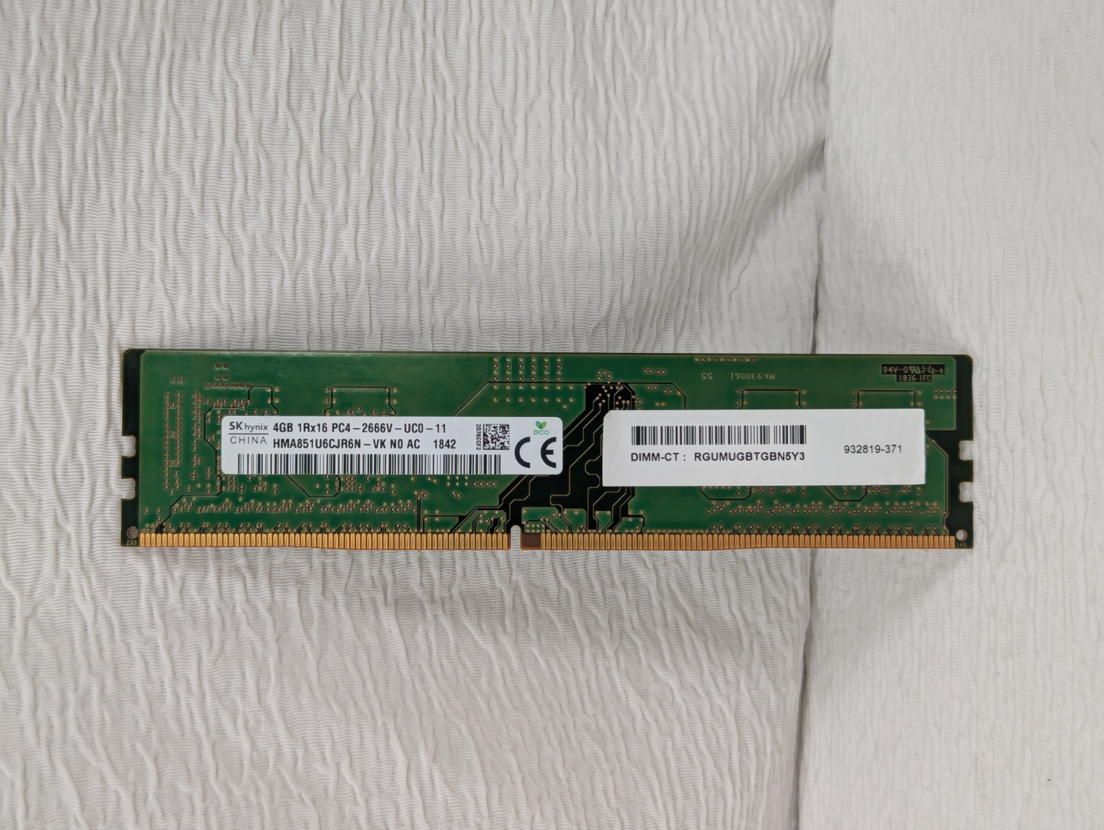 SK HYNIX 4GB 1Rx16 PC4-2666V DDR4 2666 Desktop RAM HMA851U6CJR6N