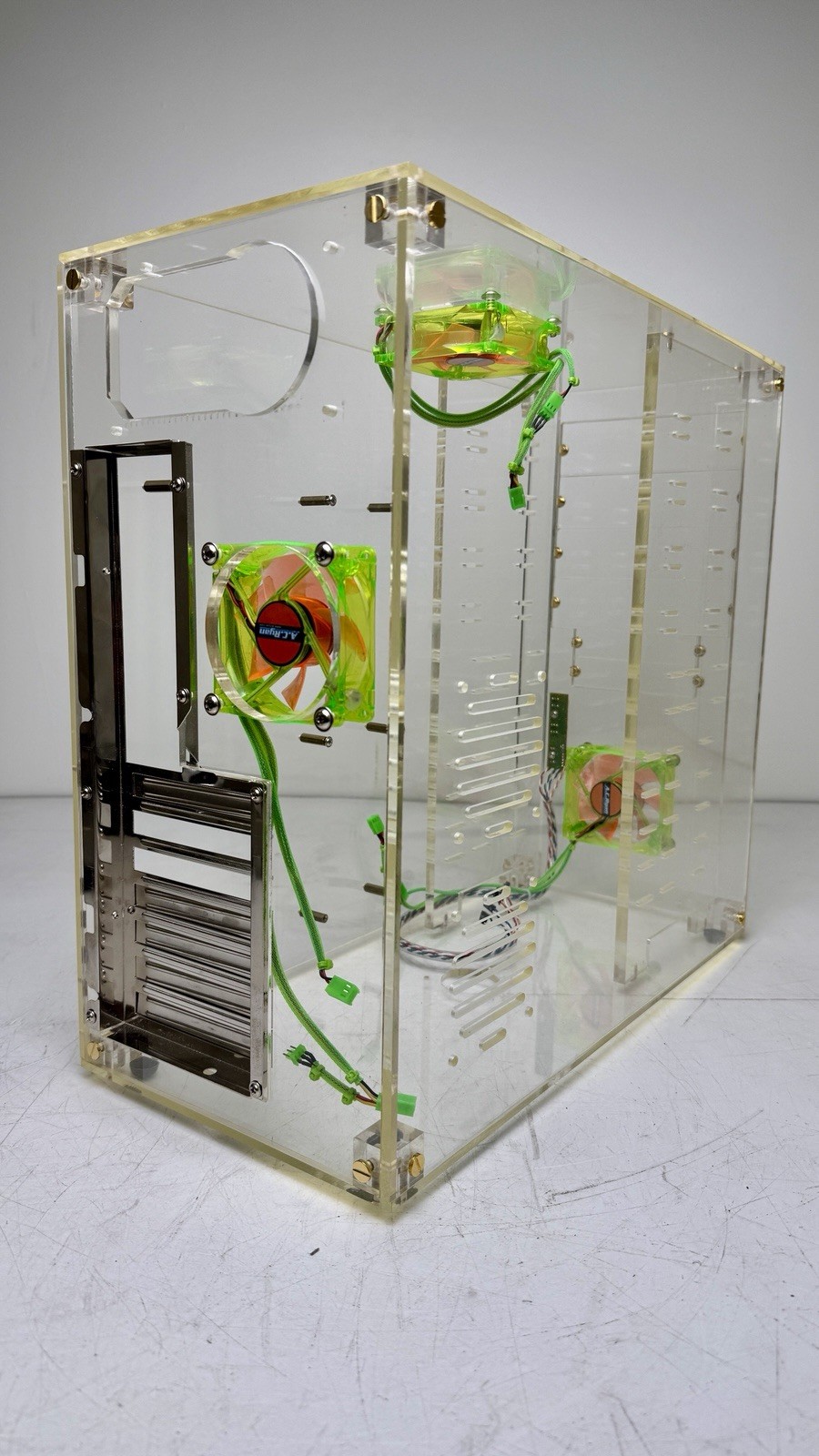 Vintage Clear Acrylic Computer ATX PC Case 2000s Gaming Transparent