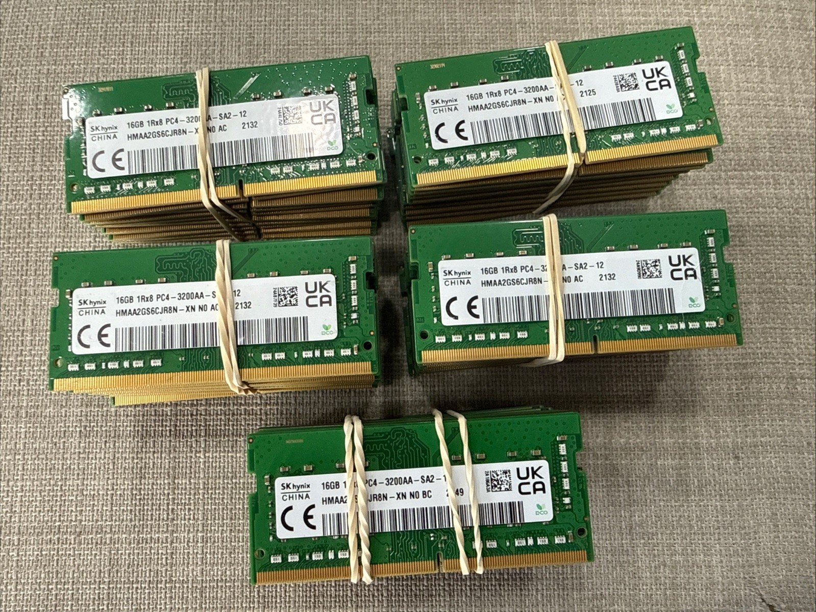 LOT OF 50 SK hynix 16GB PC4-25600 DDR4-3200 Memory – HMAA2GS6CJR8N-XN