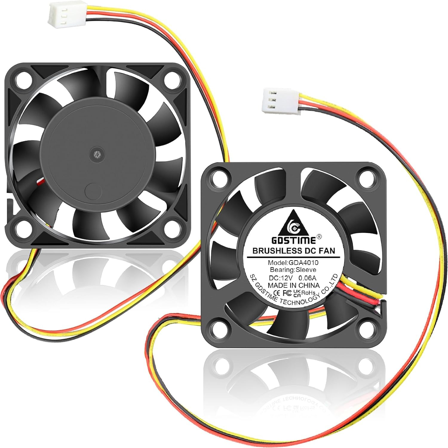 GDSTIME 40Mm Fan 3 Pin, 12V 40X40X10Mm Mini Computer PC Case DC Brushless Coolin