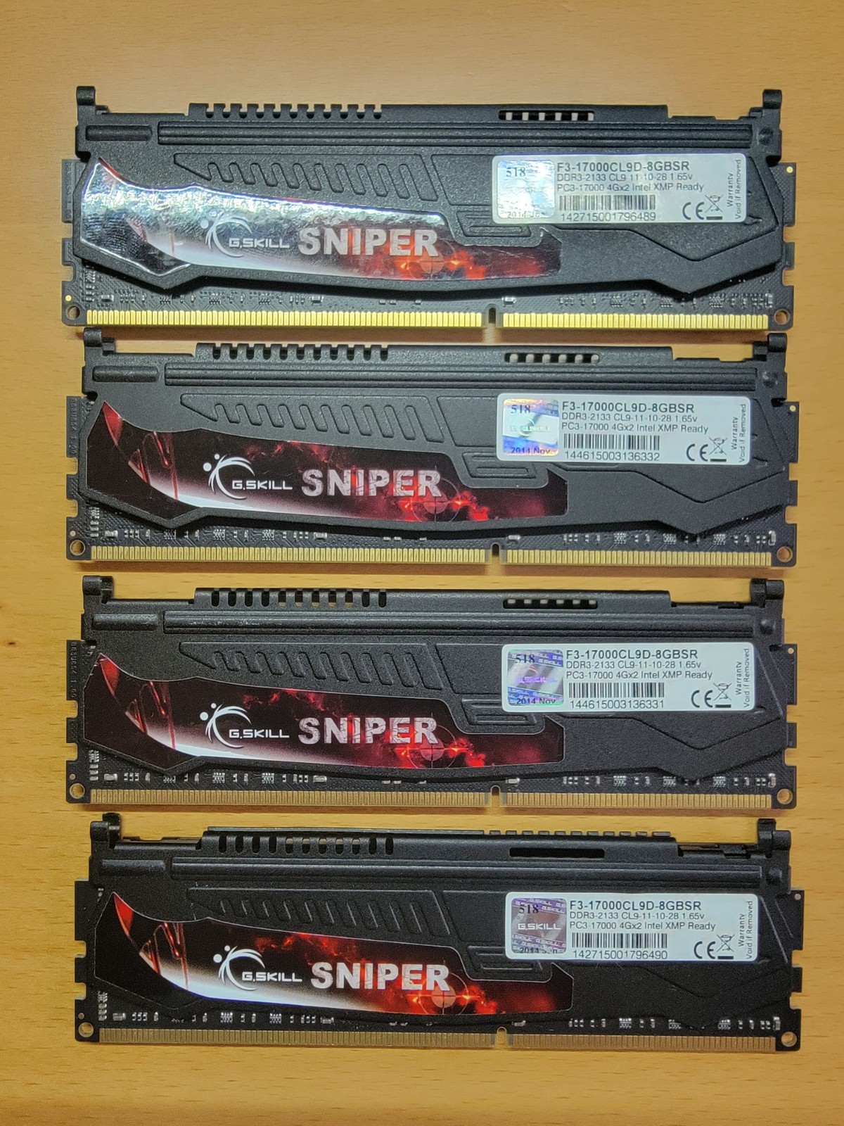 G.SKILL F3-17000CL9D-8GBSR DDR3-2133 CL9-11-10-28 1.65v PC3-17000 4x8GB