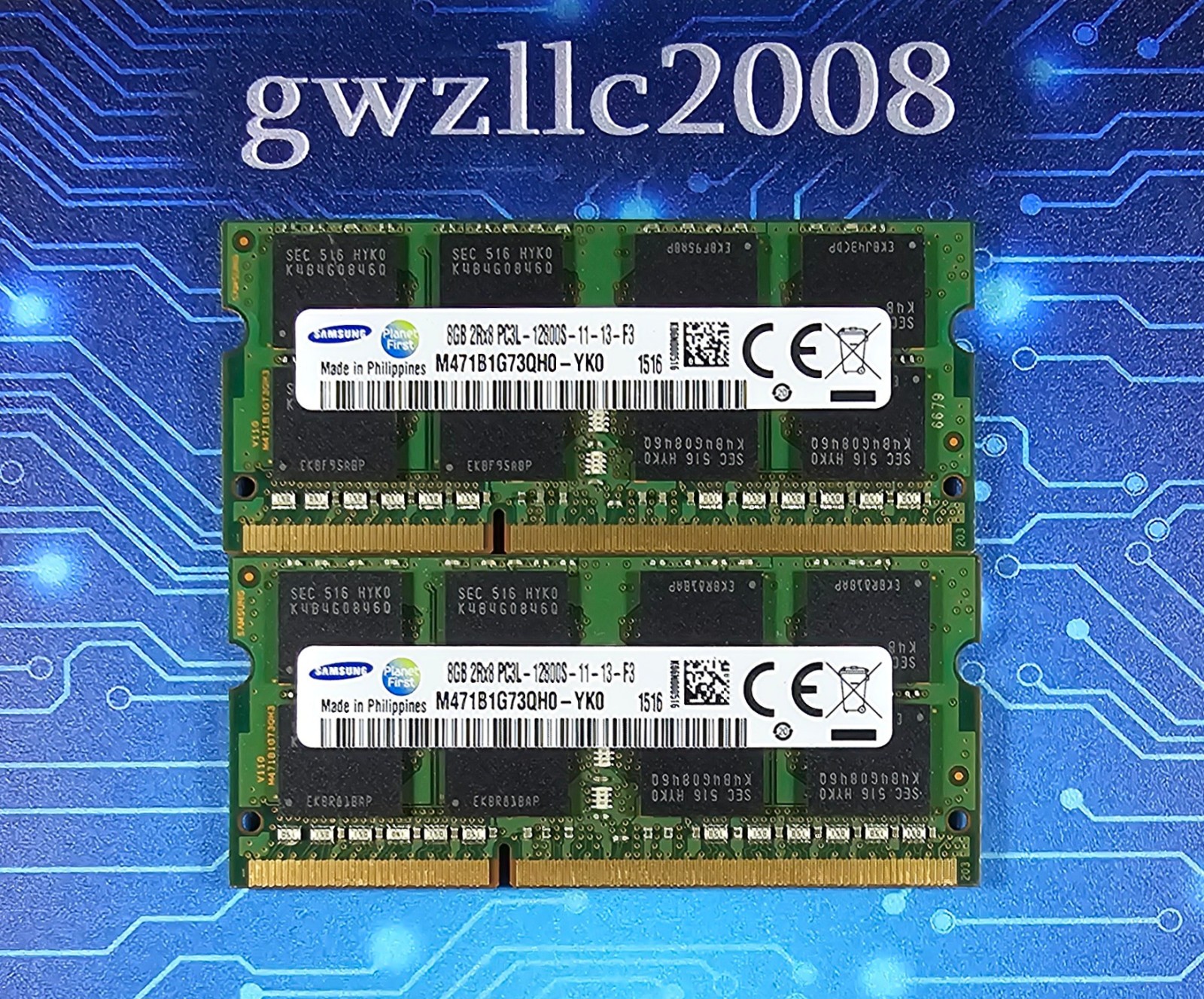 16GB (2x8GB) PC3L-12800s DDR3-1600MHz 2Rx8 Non-ECC Samsung M471B1G73QH0-YK0