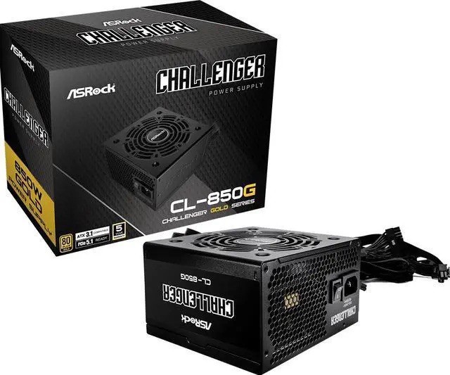 ASRock CL-850G 850W ATX 3.1 PCIe 5.1 80+ Gold PSU Non-Modular Power Supply