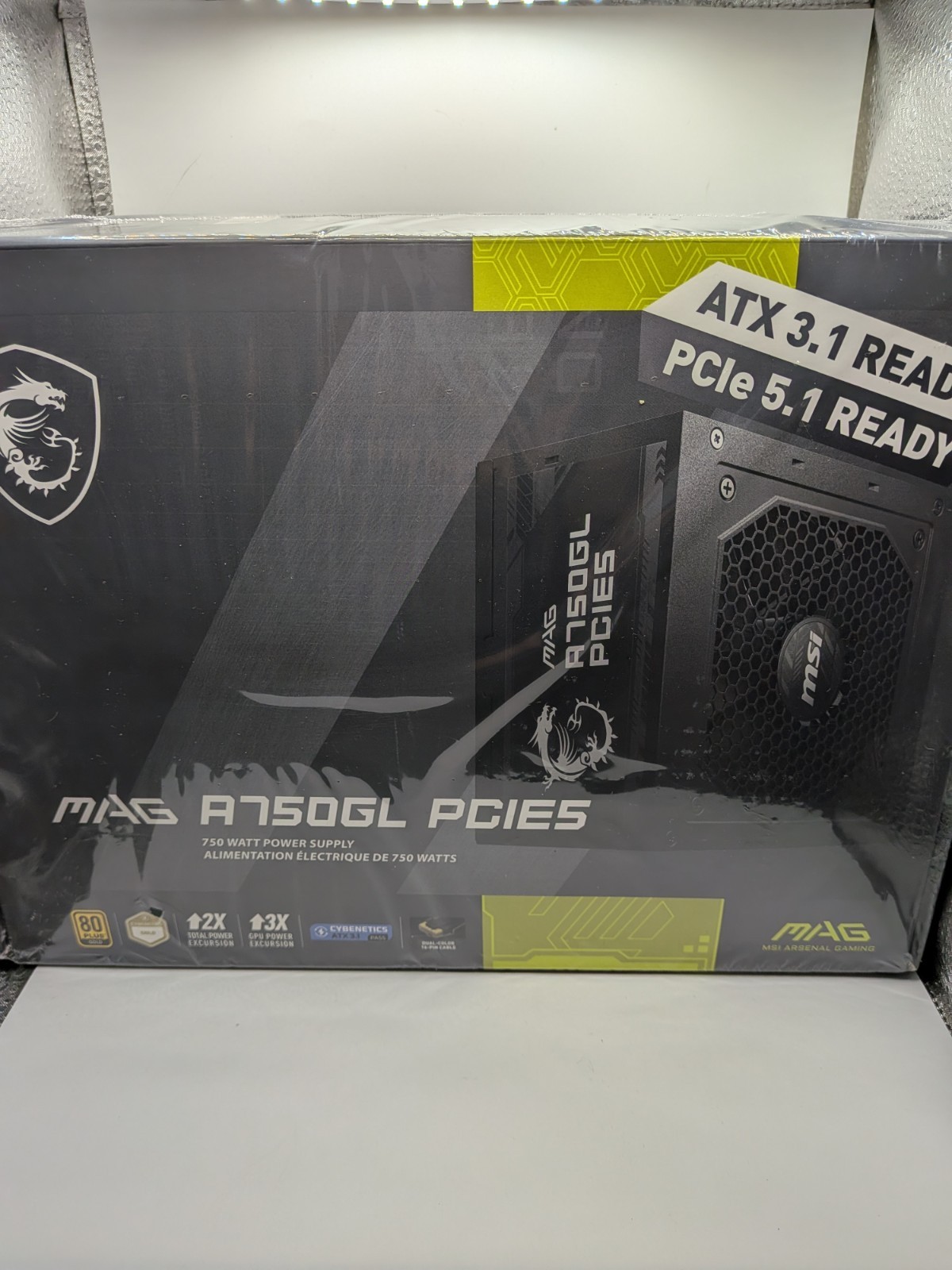 MSI MAG A750GL PCIE 5 750W Cybenetics ATX 3.1 Full Modular 80+ Gold Power Supply